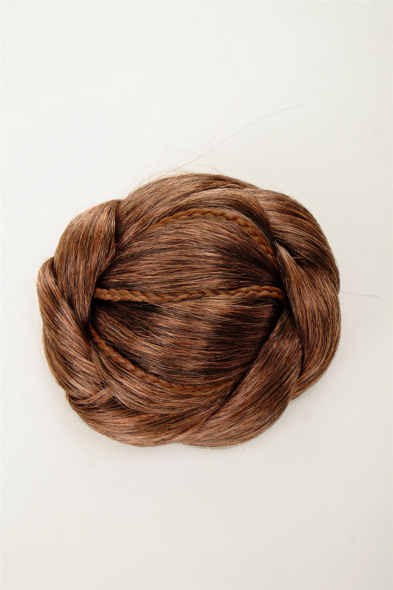 Dutt Haarknoten aufwendig geflochten Braun-Mix N672-4T30, Ansicht 3, WIG ME UP: Ihr Perücken Online Shop geflochtener Dutt Haarteil Dunkelbraun-Kupferbraun-Mix