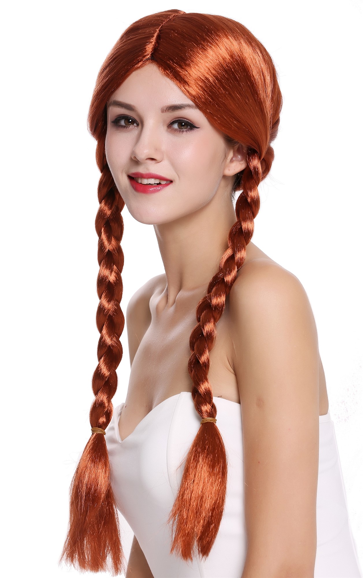 Party Wig, Ladies, Red, Braided, long