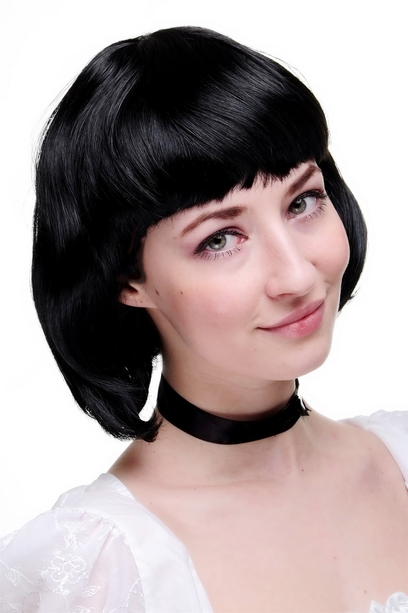 Party Wig, Ladies, Black, straight, short