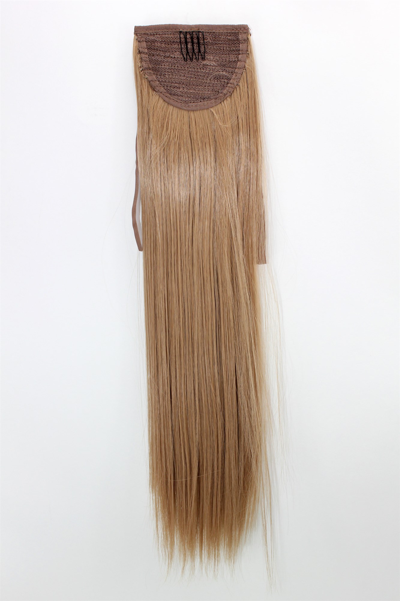 hochwertiges Haarteil Dunkelblond Blond glatt Band + Klammer Befestigung YZF-TS18-18, Ansicht 2, WIG ME UP: Ihr Perücken Online Shop glattes Zopf-Haarteil Blond 45 cm lang