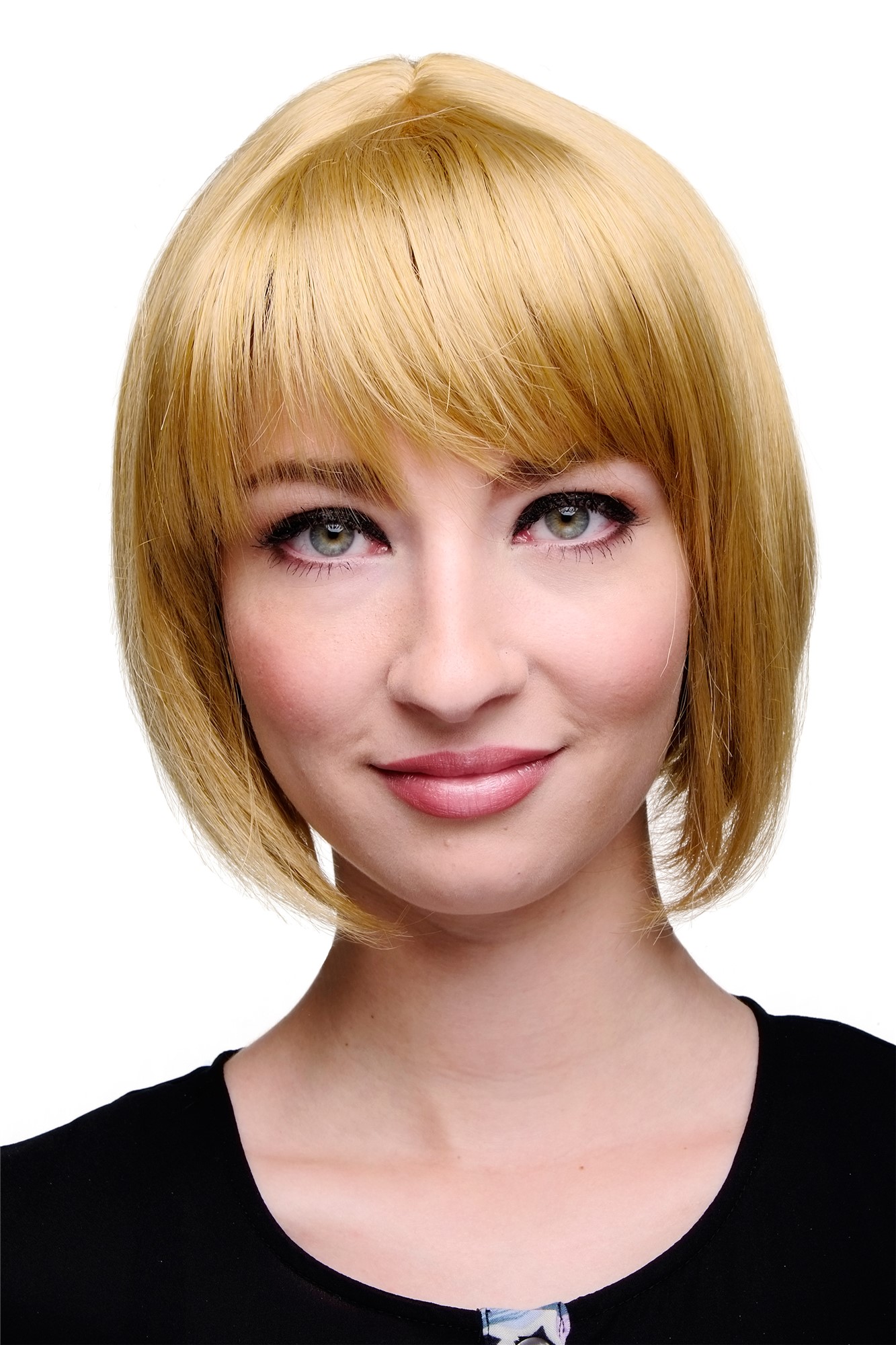Lady wig women short Page Bob fringe bangs darker gold blond 703, front view, WIG ME UP: Your Perücken Online Shop Quality Wigs, Ladies, golden blonde, straight, short