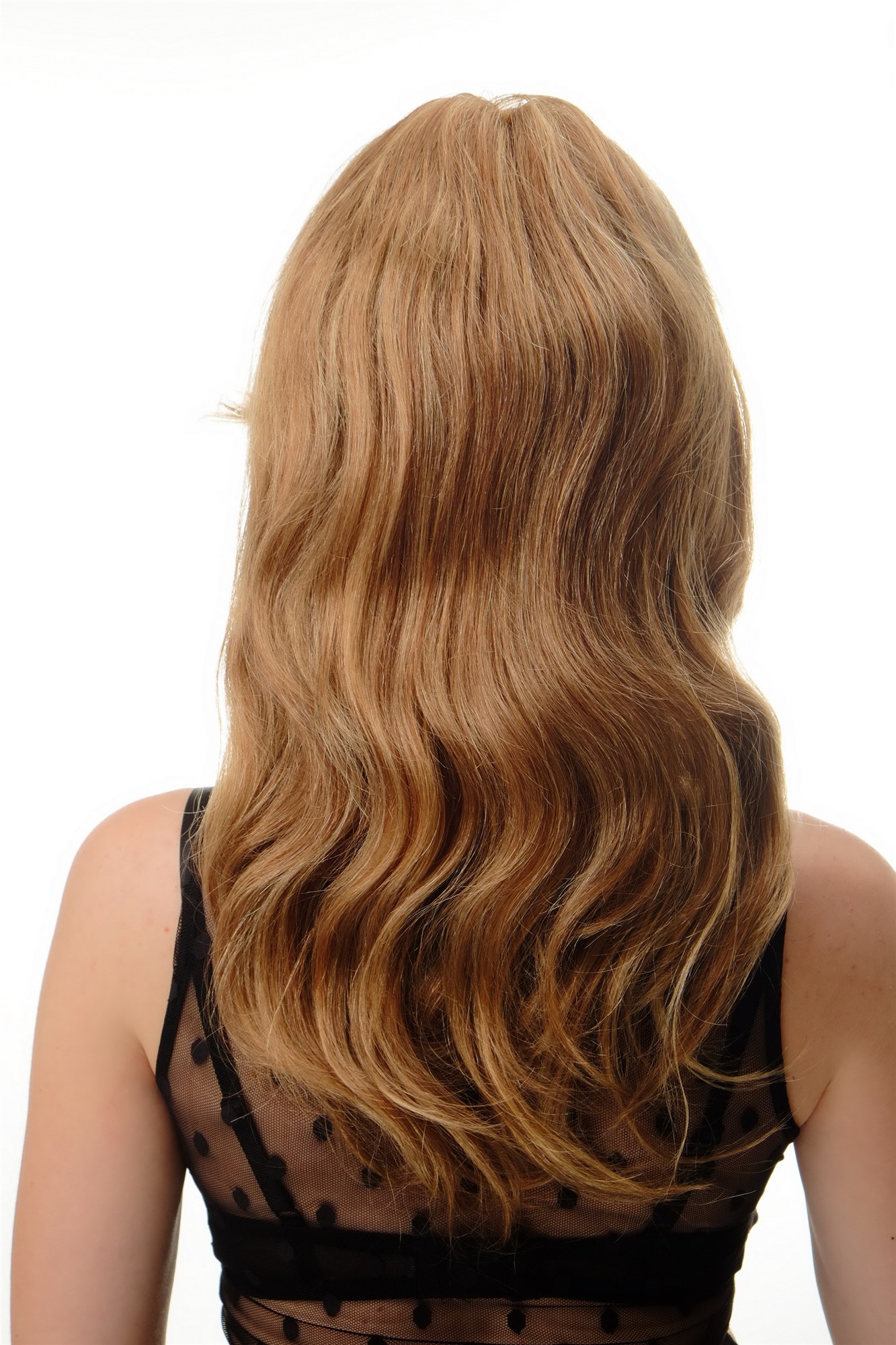 Lady women wig 100% Human Hair naturaol long wavy mixed blond streaked 1625HH, view 4, WIG ME UP: Your Perücken Online Shop Quality Wigs, Ladies, medium brown-light blonde mix, wavy, long