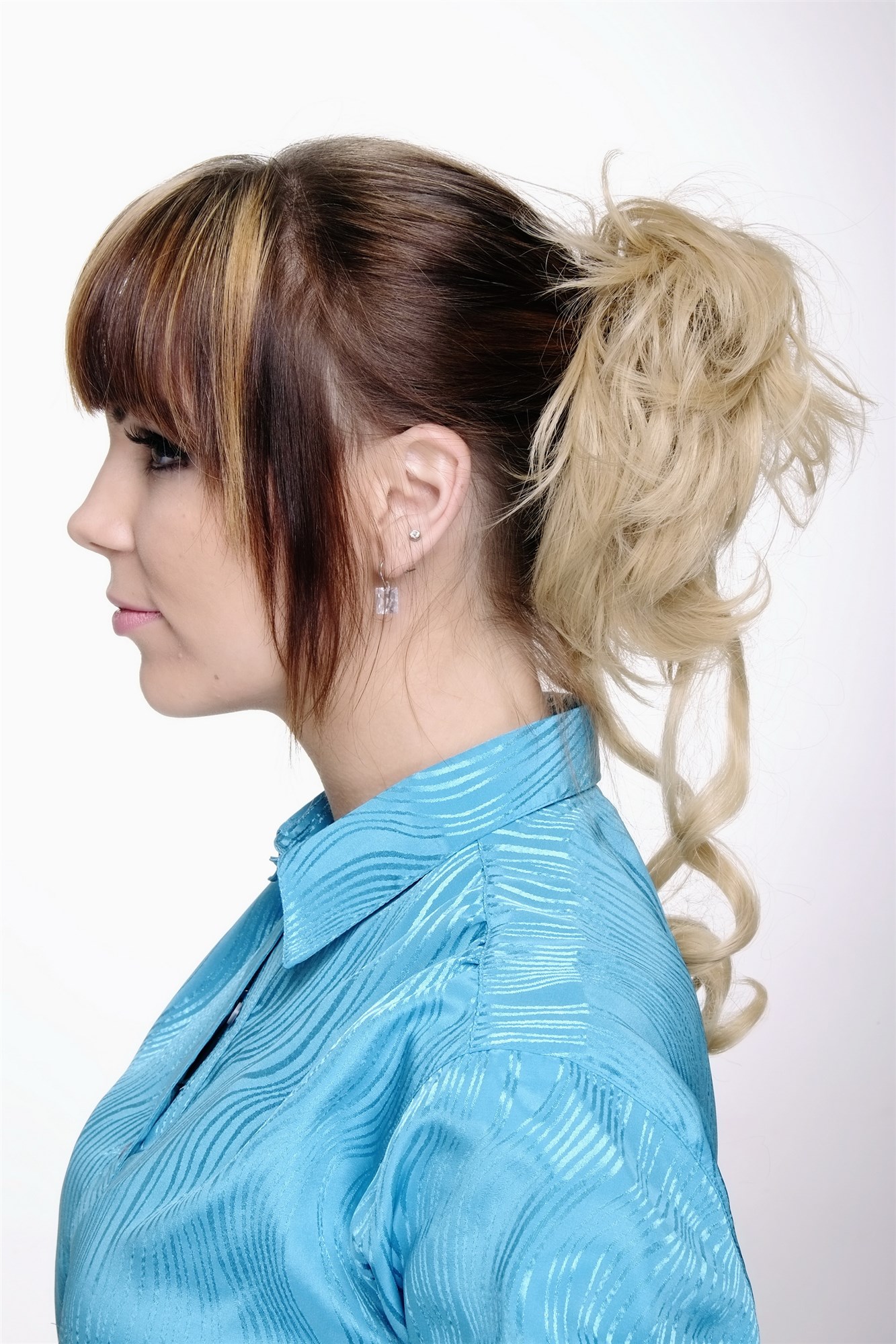 Hair Piece baroque voluminous curled scrunchy comb bright gold blond YZF-3072HT, view 4, WIG ME UP: Your Perücken Online Shop Ponytails, Blonde, curled, shoulder-length