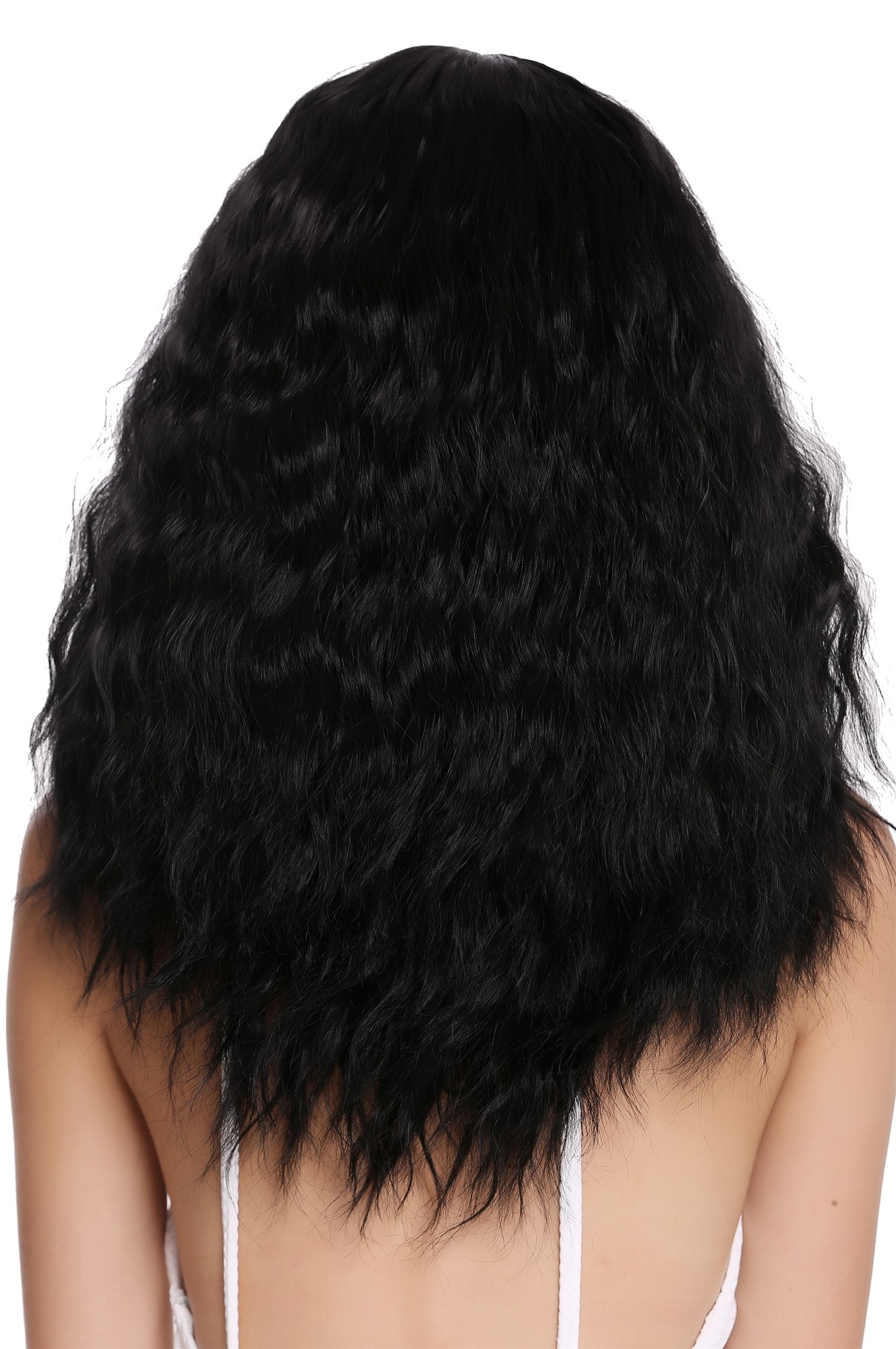 Lady Woman Wig Long Voluminous Dense Curls Curled straight at parting Black 5093, view 4, WIG ME UP: Your Perücken Online Shop Quality Wigs, Ladies, black-brown, wavy, long