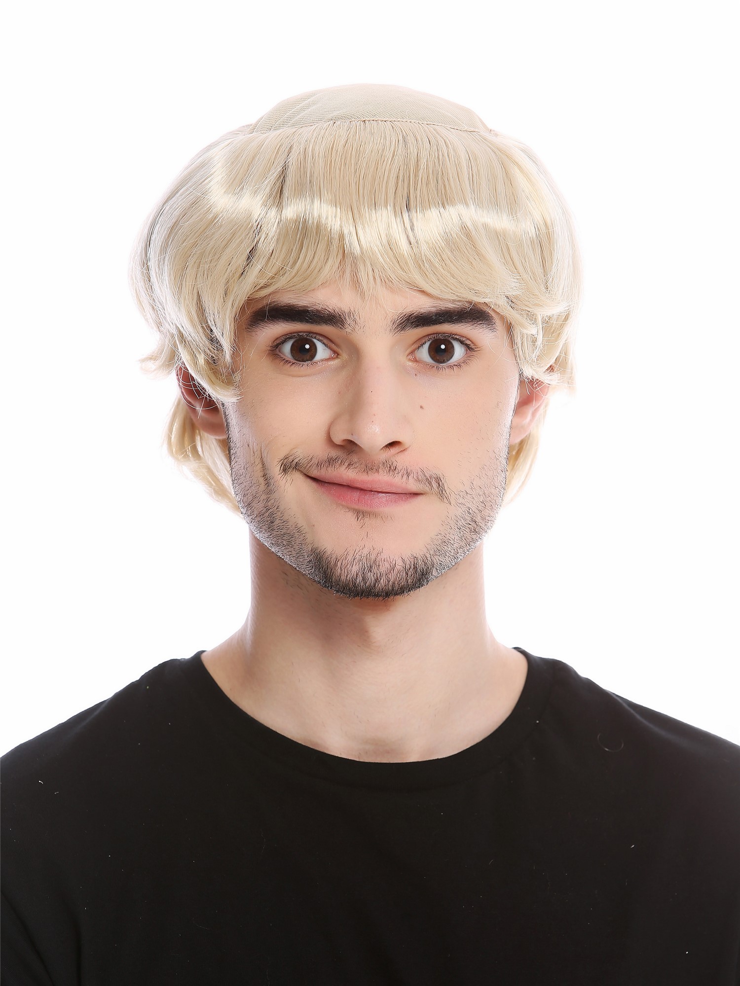 Wig Men Halloween old Monk Medieval Priest Tonsure half-bald light blond 90776, front view, WIG ME UP: Your Perücken Online Shop Party Wig, Men, Blonde, straight, short