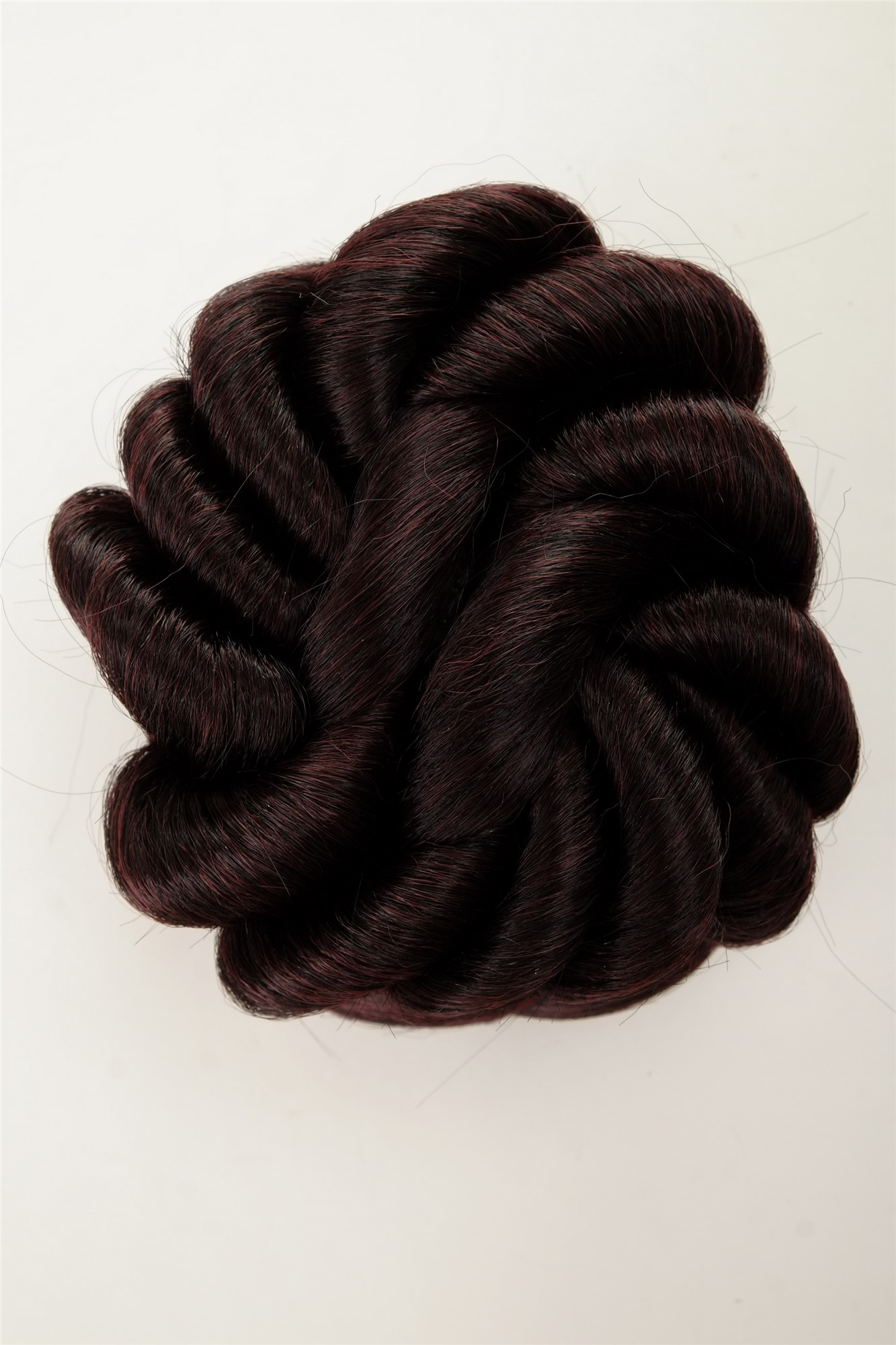 Dutt Haarknoten geflochten große Locken Schwarz-Rot-Mix N794-1SP99J, Ansicht 5, WIG ME UP: Ihr Perücken Online Shop geflochtener Dutt Haarteil Tiefschwarz-Auberginenrot-Mix