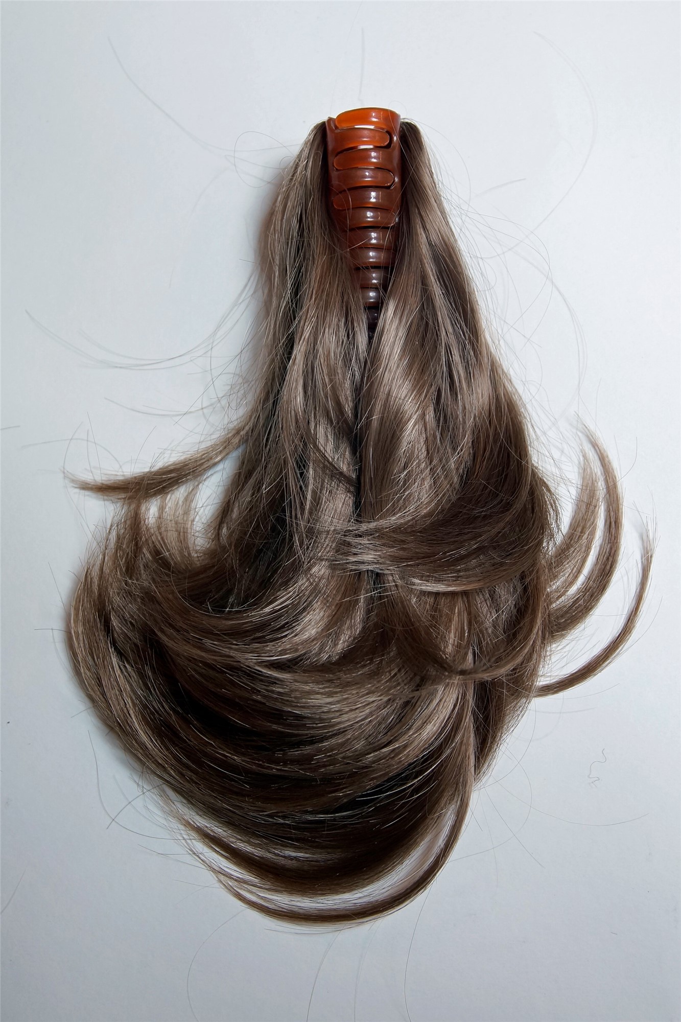Ponytails, light brown, curled, short