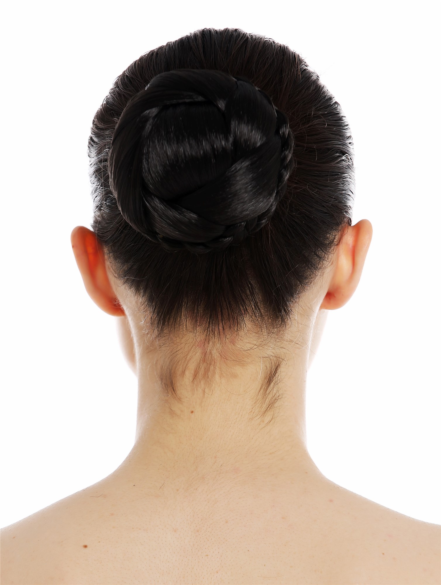 Hair Bun, black-brown, Braided, short