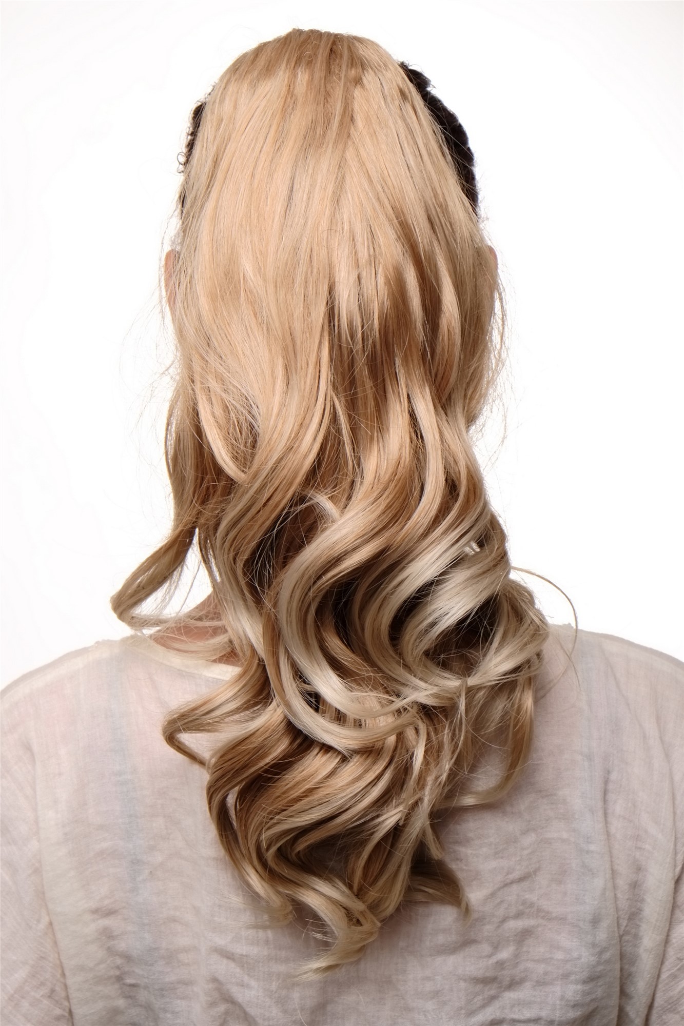 hochwertiges Haarteil Zopf Gewellt Blond Mix SDM13045-16TKB88, Ansicht 2, WIG ME UP: Ihr Perücken Online Shop welliges Zopf-Haarteil Blond-Mix 55 cm lang