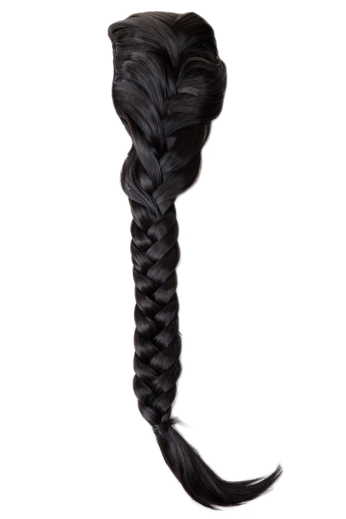 Hairpiece Ponytail queue plaited braided halfwig very long dark brown NC006, front view, WIG ME UP: Your Perücken Online Shop Ponytails, dark brown, Braided, long