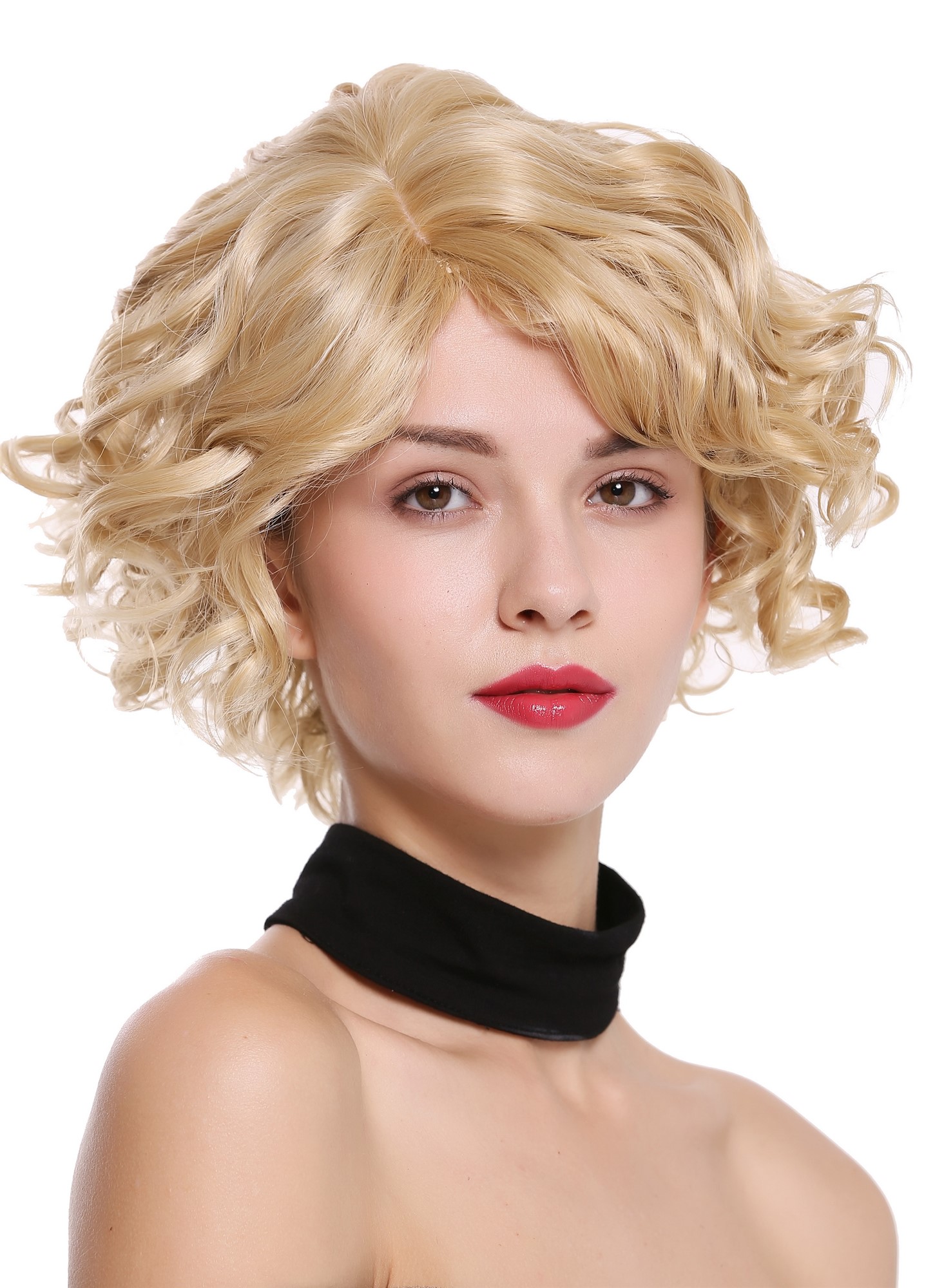 hochwertige Qualitätsperücken, Frauen Perücke kurz wild wellig Blond Mix MINA-24H613, Ansicht 2, WIG ME UP: Ihr Perücken Online Shop wellige Tressen-Perücke mit Kopfhaut-Imitat Aschblond-Platinblond kurze Haare für Damen