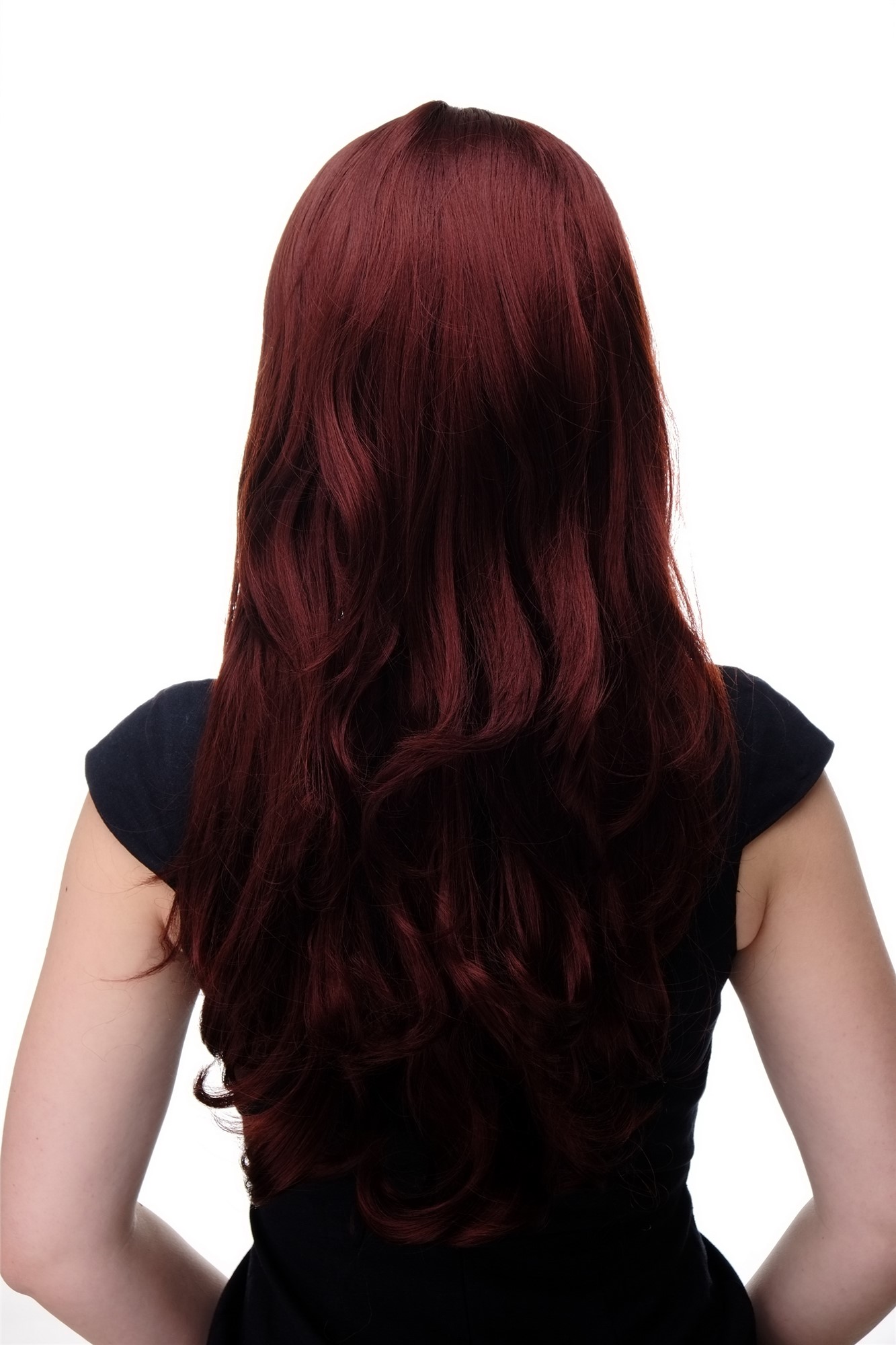 hochwertige Qualitätsperücken, Lange Damen Perücke mit großen kräftigen Locken Pony Rostbraun 285-35, Ansicht 4, WIG ME UP: Ihr Perücken Online Shop lockige Tressen-Perücke mit Kopfhaut-Imitat Rostbraun lange Haare für Damen