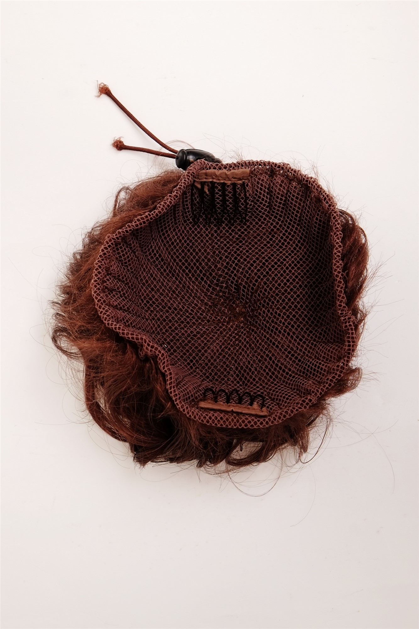 Dutt Haarknoten 60er lockig rotbraun Modell: NHA-004A, Ansicht 4, WIG ME UP: Ihr Perücken Online Shop lockiger Dutt Haarteil Mahagonibraun