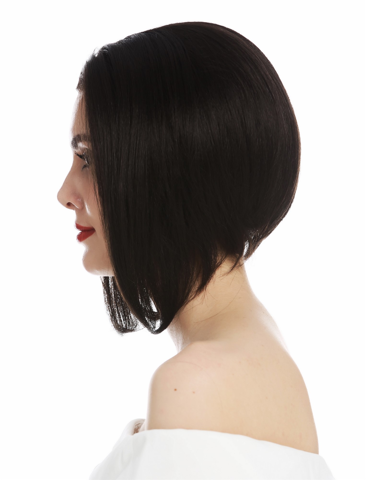 Women's wig lace front parting short bob clavi cut dark brown IVA-LF, view 4, WIG ME UP: Your Perücken Online Shop Quality Wigs, Ladies, dark brown, straight, short