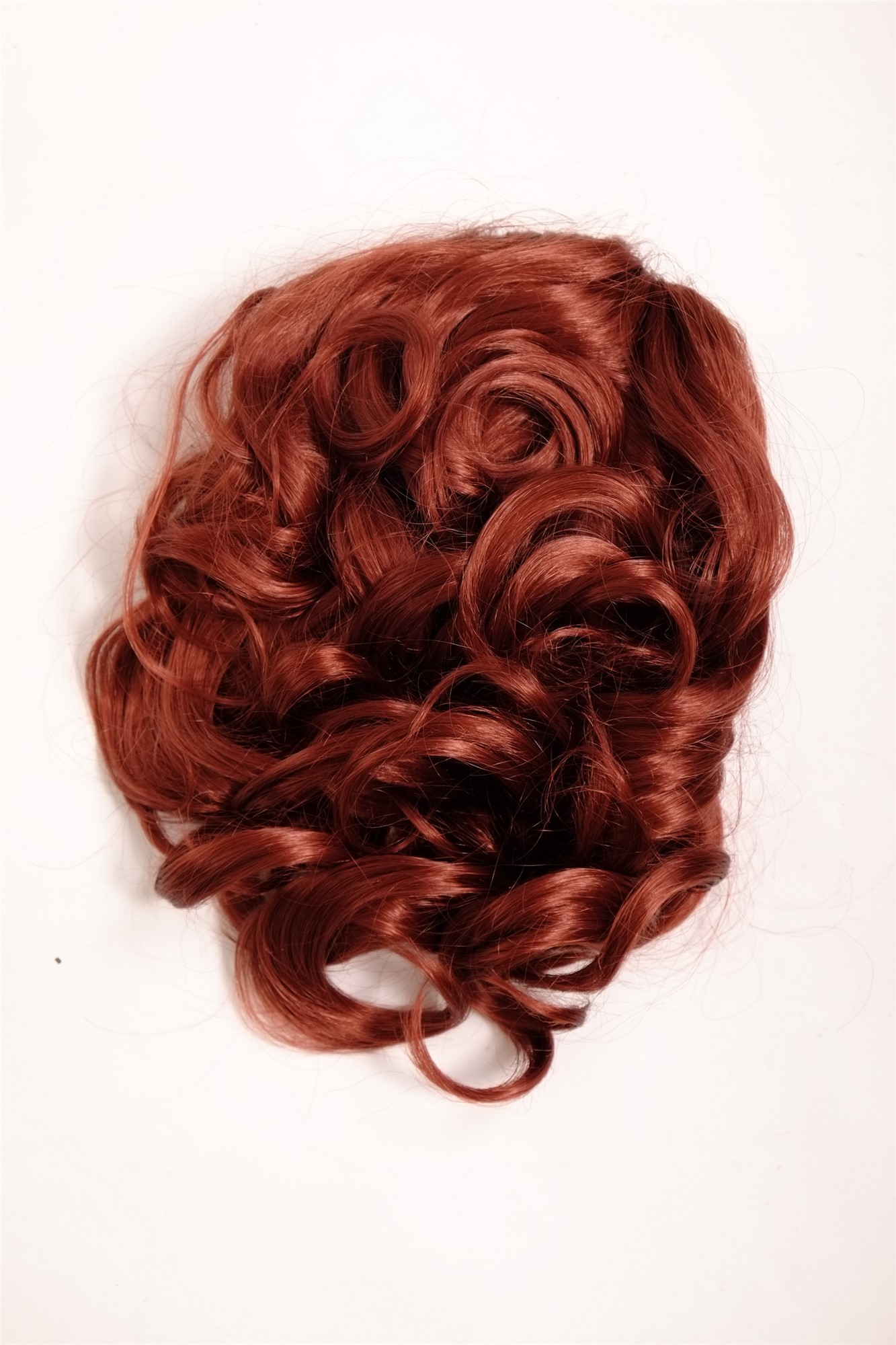 Ponytails, dark copper red, wavy, shoulder-length