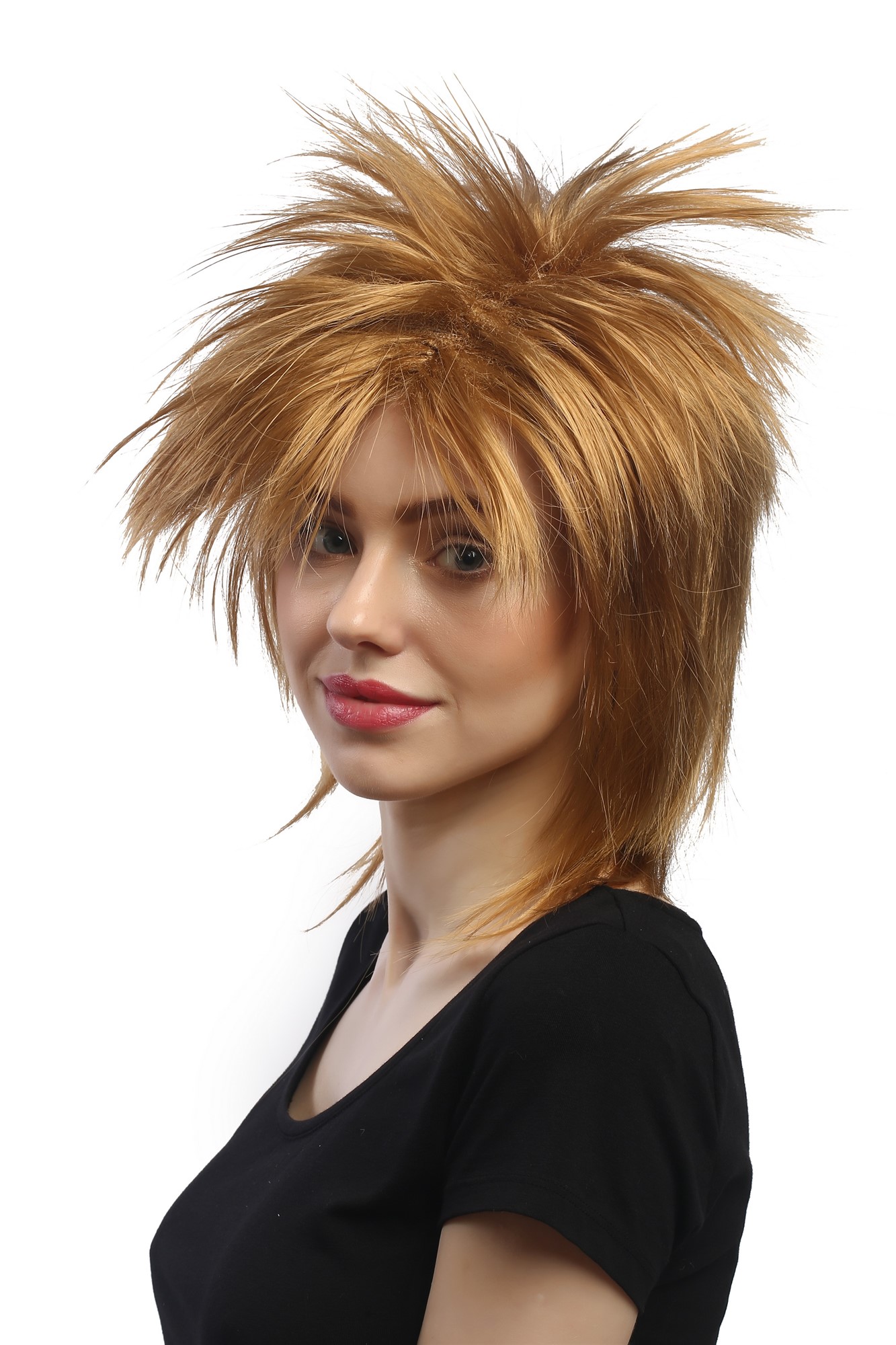 günstige Party Perücke, Perücke Wild Blond 80er Punk Wave DH1190-K27, Ansicht 3, WIG ME UP: Ihr Perücken Online Shop wellige Party Perücke Blond schulterlange Haare für Damen