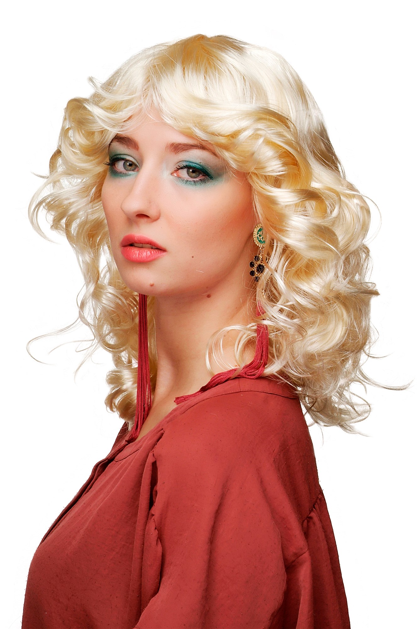 Lady party wig angelic blond angel long curls medieval Gothic Lolita 61842, view 2, WIG ME UP: Your Perücken Online Shop Party Wig, Ladies, Blonde, curled, shoulder-length