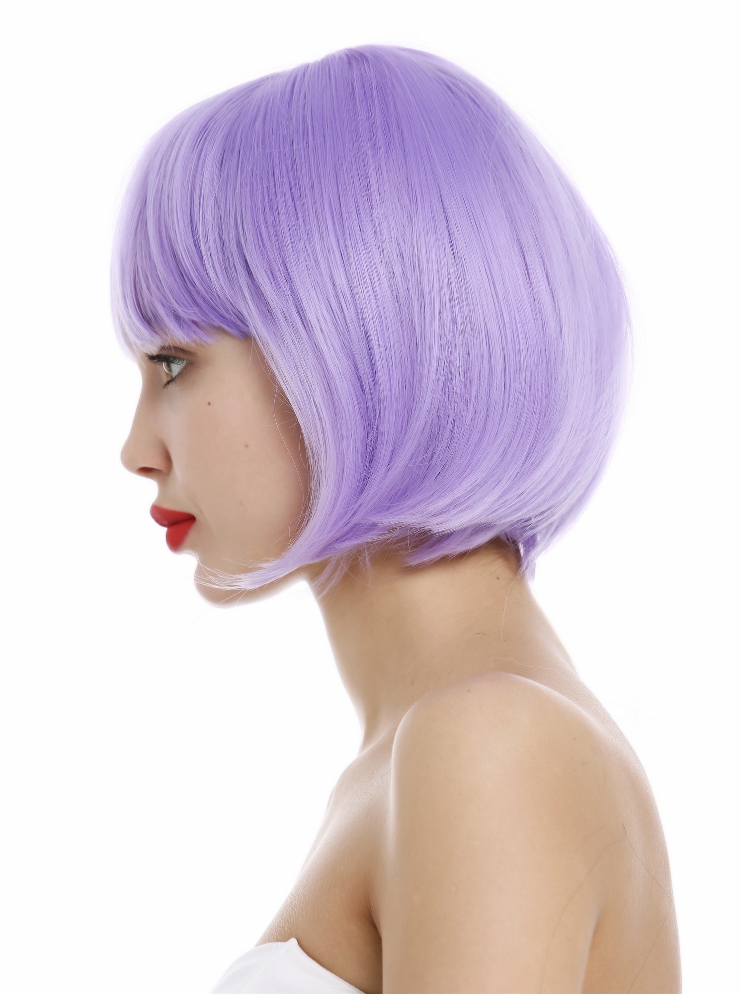 Short Lady Wig classy classic Bob style straight bangs sleek purple VK-4, view 3, WIG ME UP: Your Perücken Online Shop Quality Wigs, Ladies, light violet, straight, short