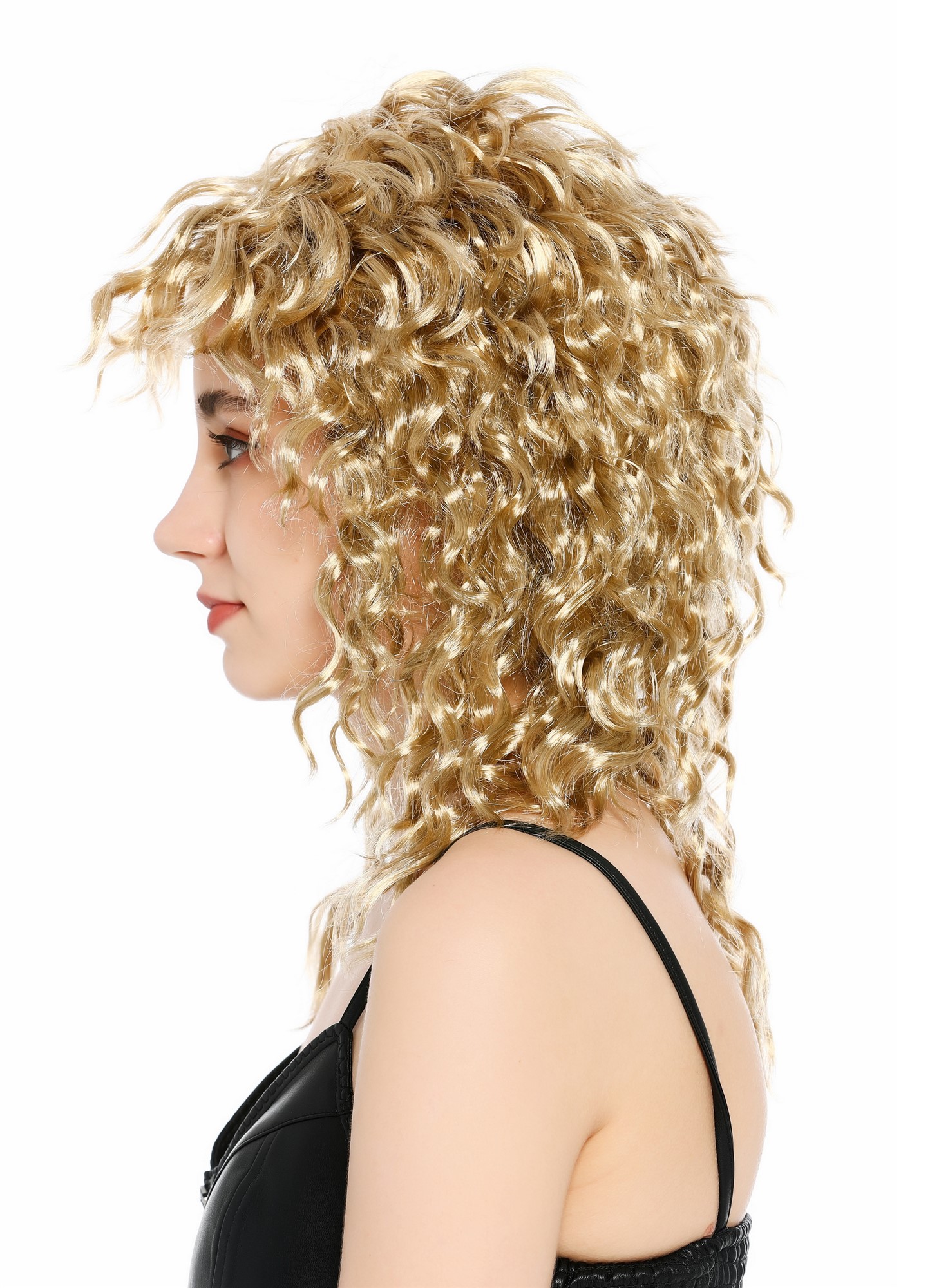 lockige Party-Perücke Goldblond-Aschblond-Mix 50 cm lange Perücke für Damen