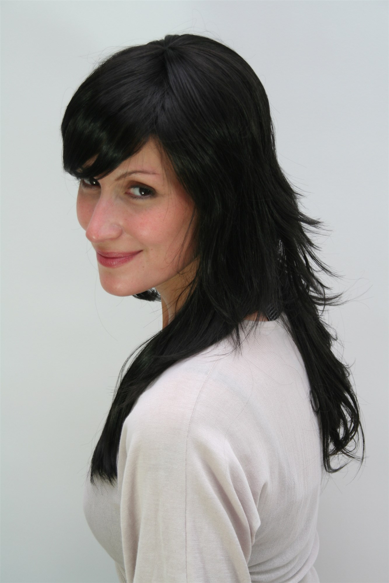 RAVEN black LADY FASHION  WIG layered cut GOTHIC Visual Kei (9265 Colour 1B), view 4, WIG ME UP: Your Perücken Online Shop Quality Wigs, Ladies, velvet black, wavy, long