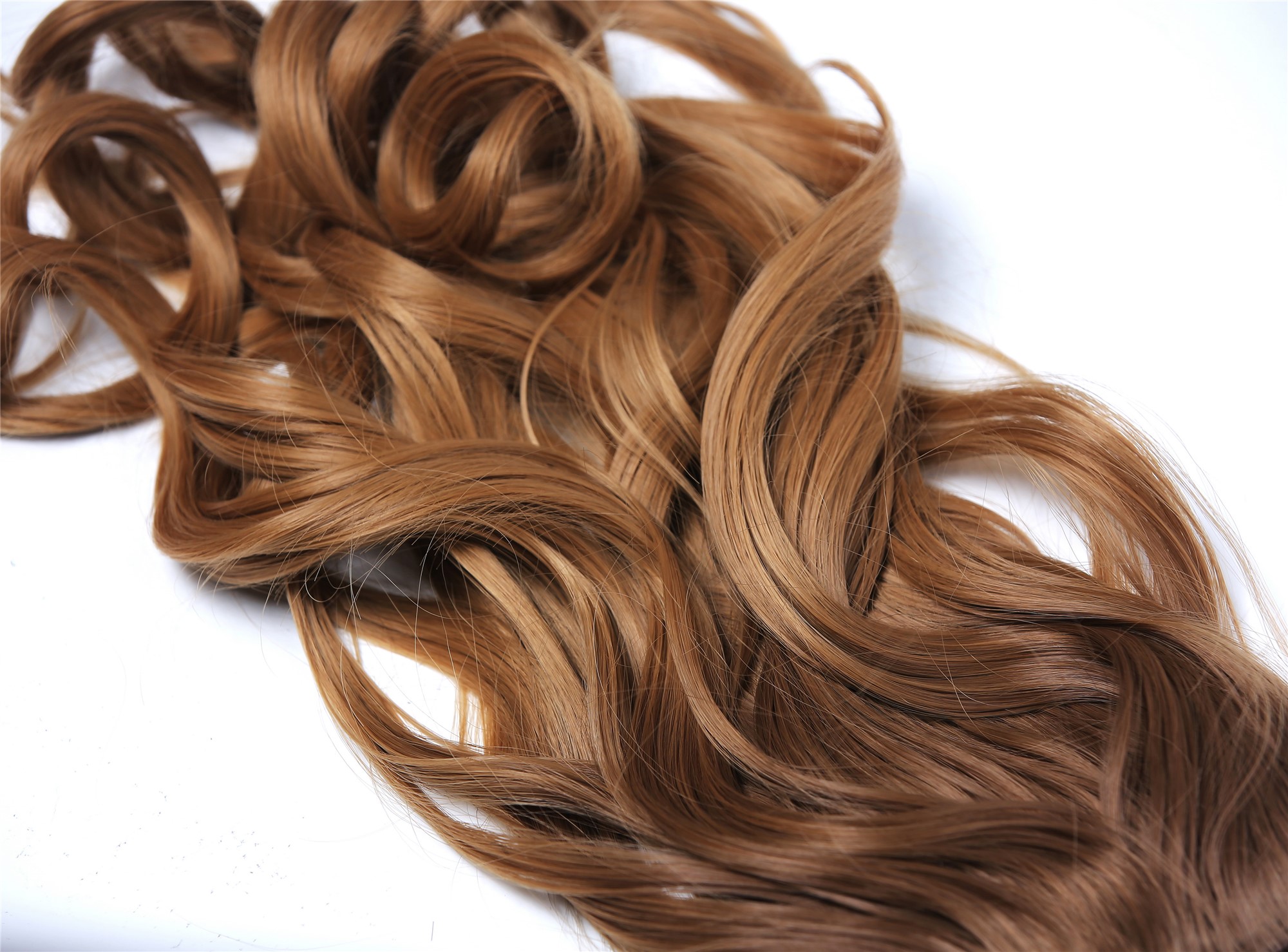 Clip-in Haarverlängerung Hinterkopf breit lockig Ombre Dunkelblond Honigblond CMT-863-053TT26, Ansicht 4, WIG ME UP: Ihr Perücken Online Shop lockige Halbperücke Blond-Mix 40 cm lang