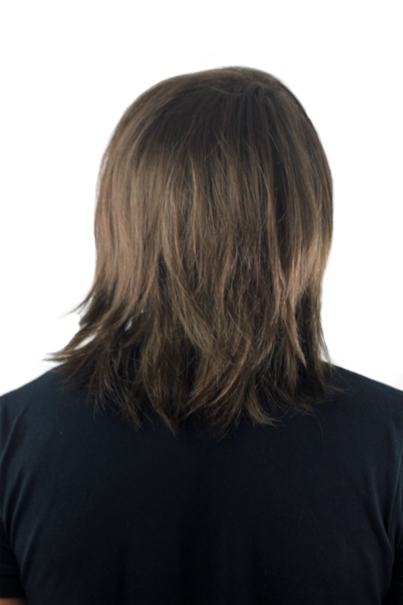 Men's WIG (for Men or Unisex) HIGH  synthetic MEDIUM BROWN longer hair Indie youthful young, view 4, WIG ME UP: Your Perücken Online Shop Quality Wigs, Men, medium brown, straight, shoulder-length