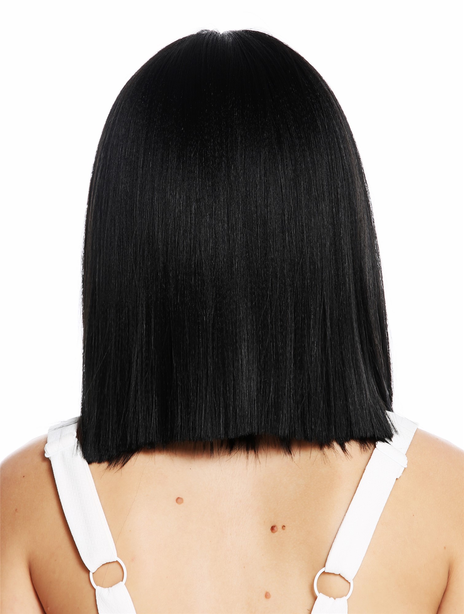 Women's wig shoulder length sleek blunt cut middle parting black VK-51, view 4, WIG ME UP: Your Perücken Online Shop Quality Wigs, Ladies, velvet black, straight, shoulder-length