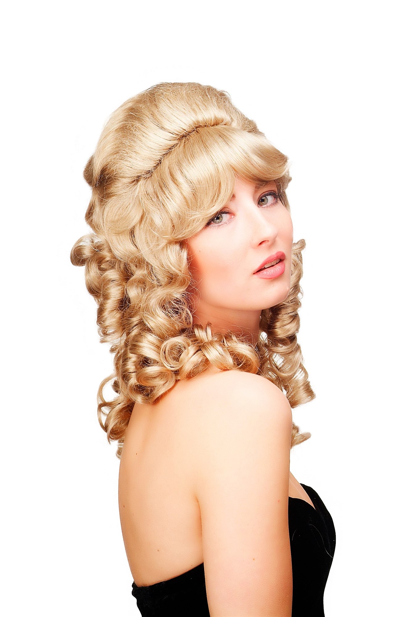 156-D-24 Historic Lady  Wig blond Baroque Victorian Colonal Era Beehive ringlets curled, view 3, WIG ME UP: Your Perücken Online Shop Quality Wigs, Ladies, light ash blonde, curled, long