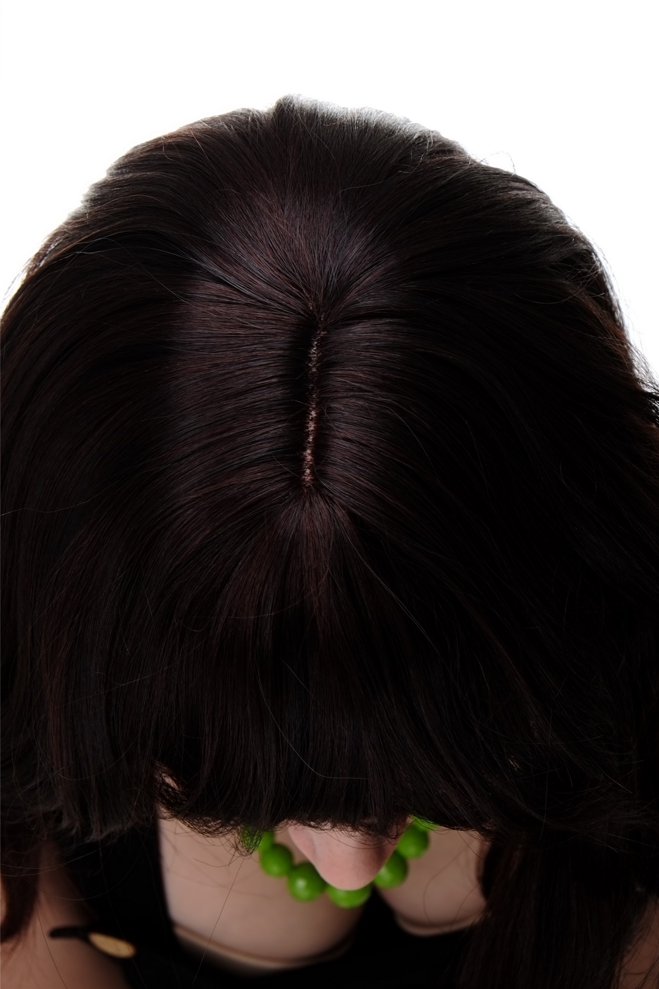 Lady wig very long curling tips straight top fringe bangs mahogany brown mix 285, view 5, WIG ME UP: Your Perücken Online Shop Quality Wigs, Ladies, black-brown-mahogany brown mix, curled, long