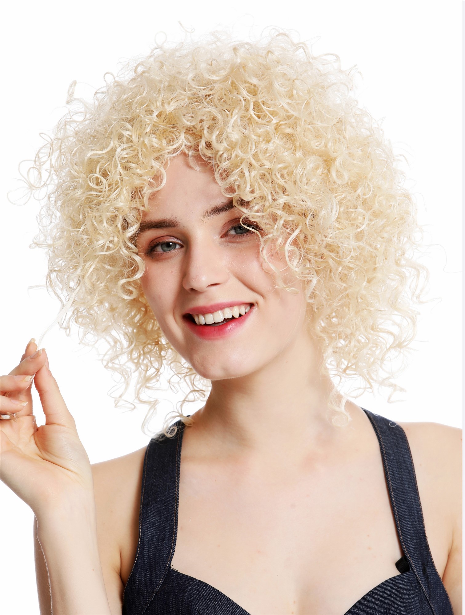 hochwertige Qualitätsperücken, Perücke kurz voluminös gelockt Hellblond Mix VK-11-988, Ansicht 3, WIG ME UP: Ihr Perücken Online Shop lockige Tressen-Perücke Hellblond kurze Haare für Damen
