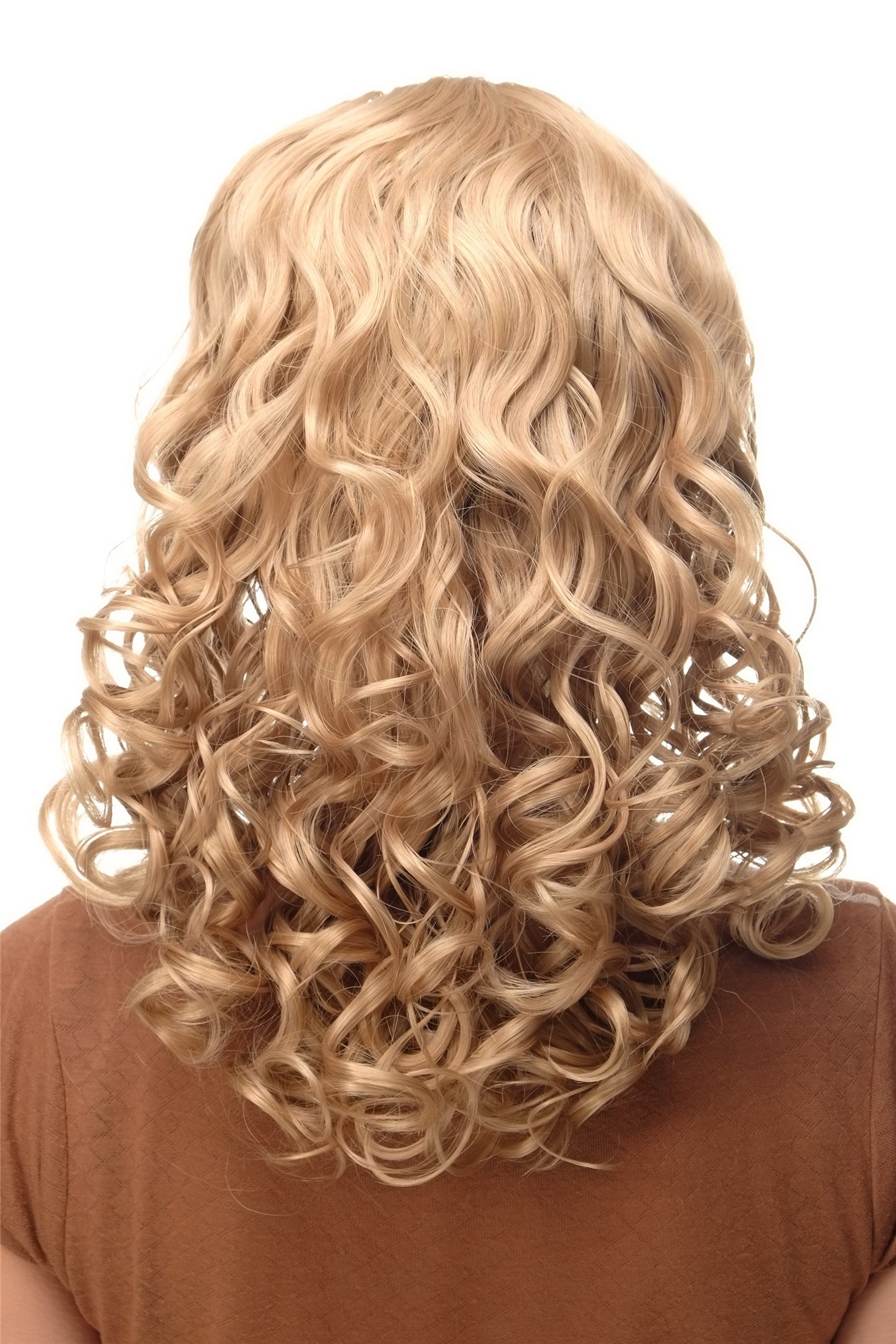 hochwertige Qualitätsperücken, Perücke Stirnband Goldblond Locken Schulterlang BRO-704-24B, Ansicht 4, WIG ME UP: Ihr Perücken Online Shop lockige Tressen-Perücke mit Stirnband Goldblond schulterlange Haare für Damen