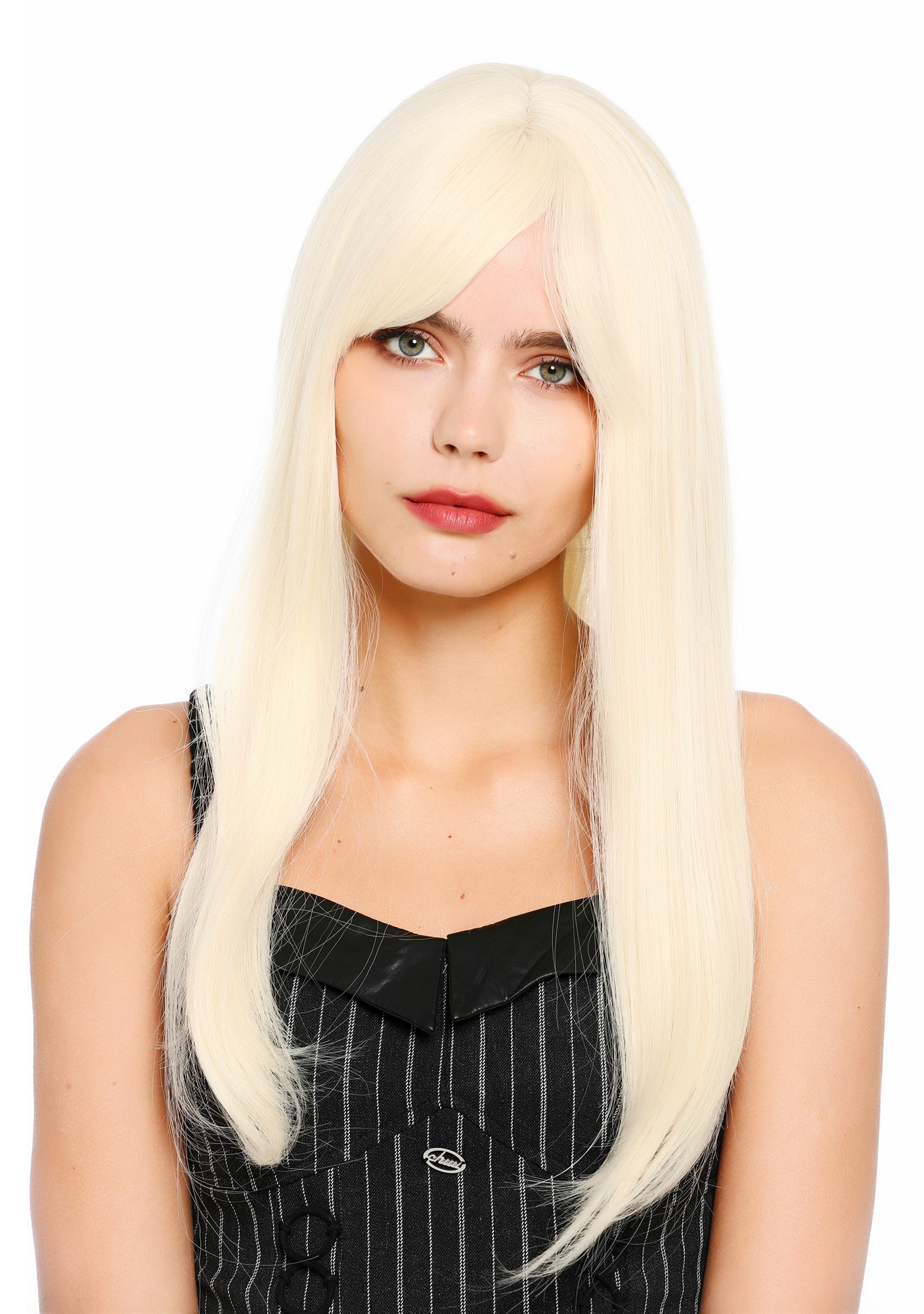 Damenperücke lang glatt Scheitel Lichtblond Platinblond Mix SZL0664-FHY88/613
