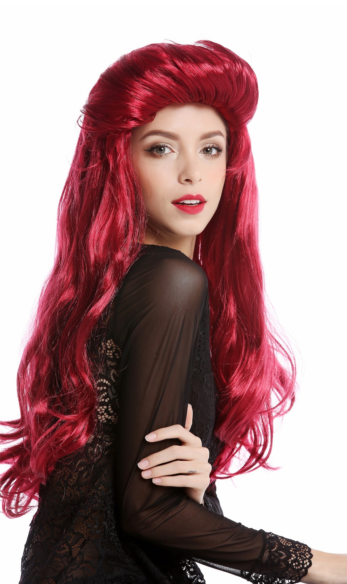 günstige Party Perücke, Perücke Vamp Tolle rot lang 91313-ZA13A/ZA67A, Ansicht 3, WIG ME UP: Ihr Perücken Online Shop wellige Party Perücke Rot lange Haare für Damen