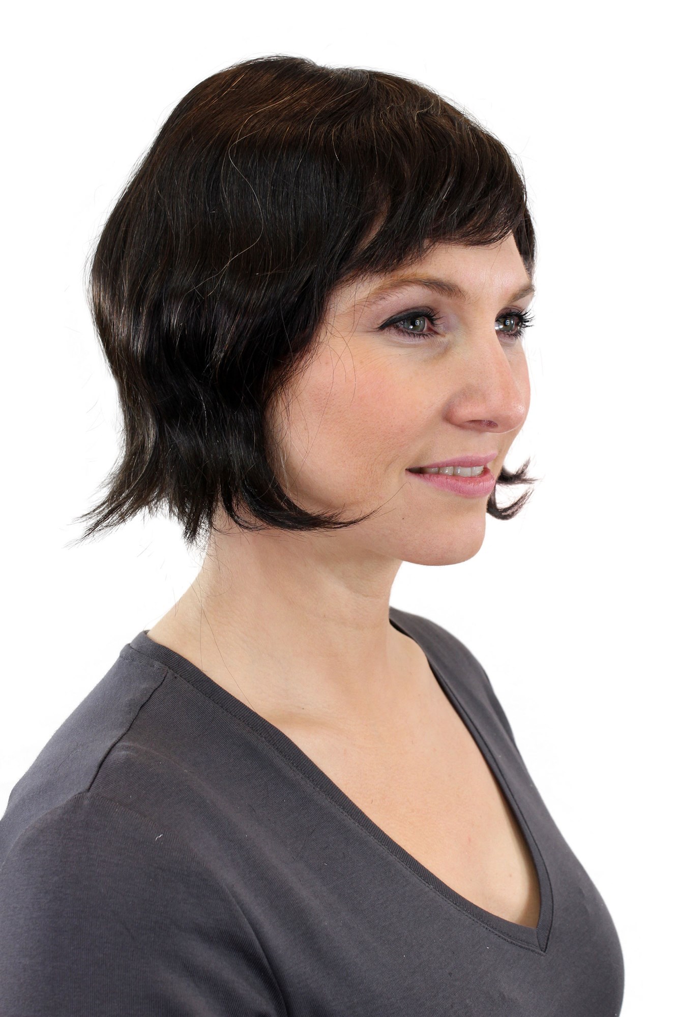 hochwertige Qualitätsperücken, Echthaarperücke Mittellang Naturton WA764HH-0, Ansicht 5, WIG ME UP: Ihr Perücken Online Shop glatte Tressen-Perücke mit Kopfhaut-Imitat 100% Echthaar natur, ungefärbt kurze Haare für Damen