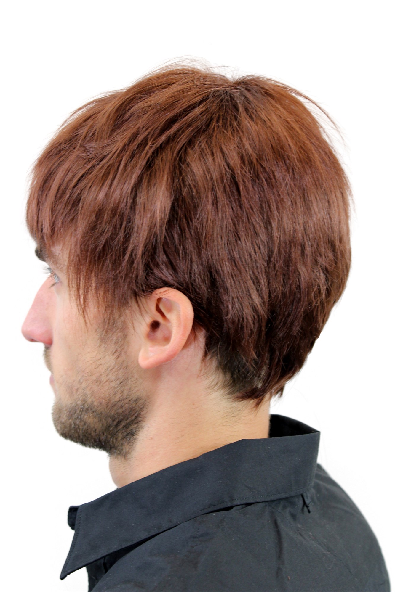 hochwertige Qualitätsperücken, Perücke Herren cool Toupet Kurz Lässig Modisch braun GFW933-33, Ansicht 3, WIG ME UP: Ihr Perücken Online Shop glatte Tressen-Perücke Kastanien-Braun, Dunkel-Mahagoni kurze Haare für Herren