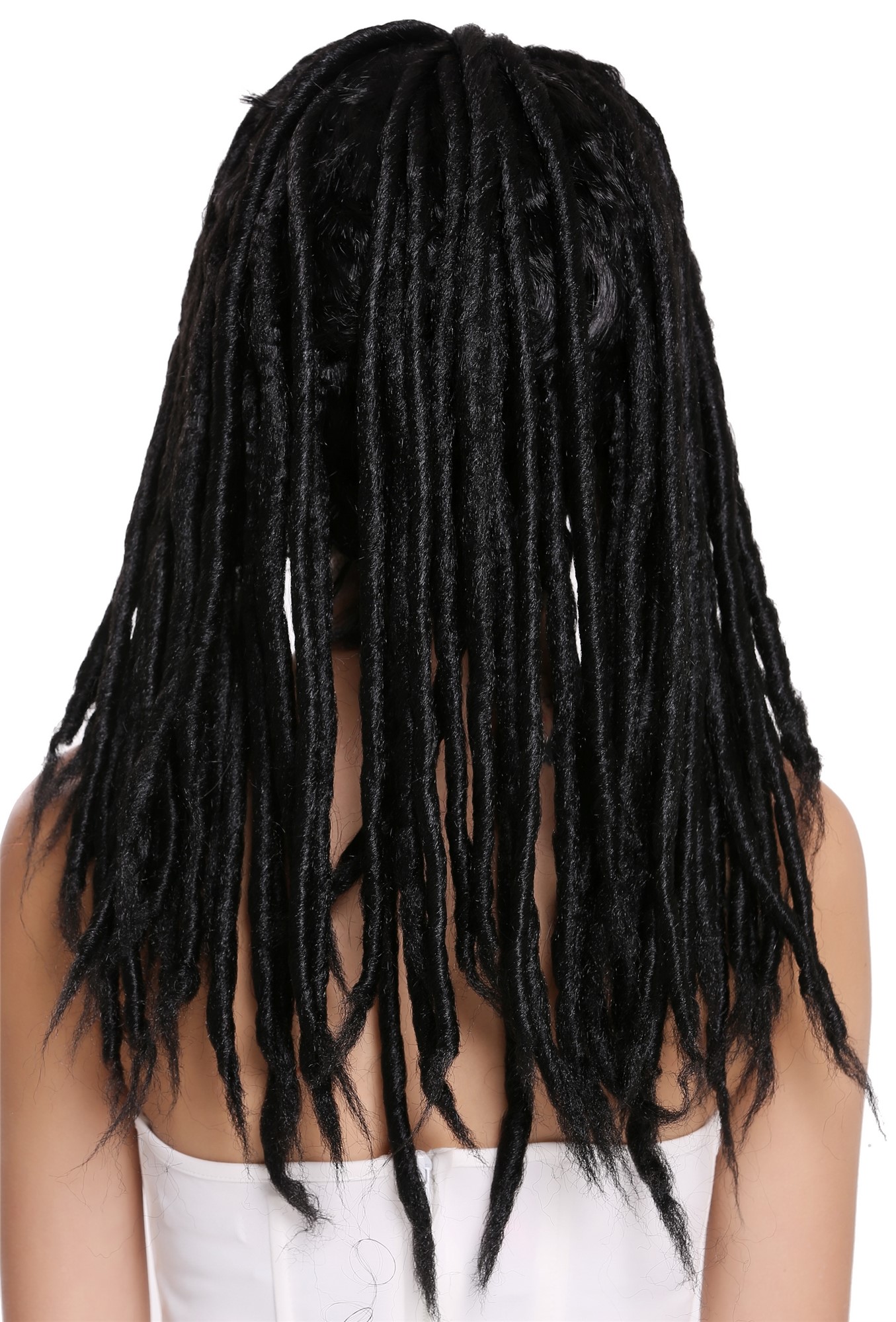 Man Lady Party Wig Dreadlocks Rasta Rastafari Black 91587-ZA103, view 7, WIG ME UP: Your Perücken Online Shop Party Wig, Unisex, Black, curled, long