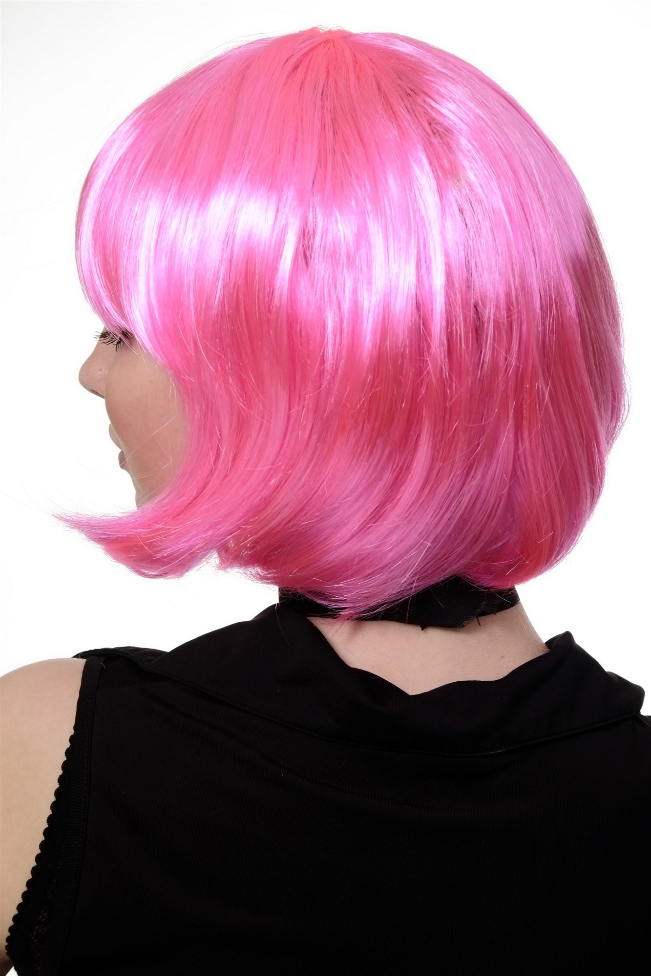 günstige Party Perücke, Sexy Party Perücke Bob Disco Go-Go Burlesque Pink Rosa PW0114-PC5, Ansicht 4, WIG ME UP: Ihr Perücken Online Shop glatte Party Perücke Pink kurze Haare für Damen