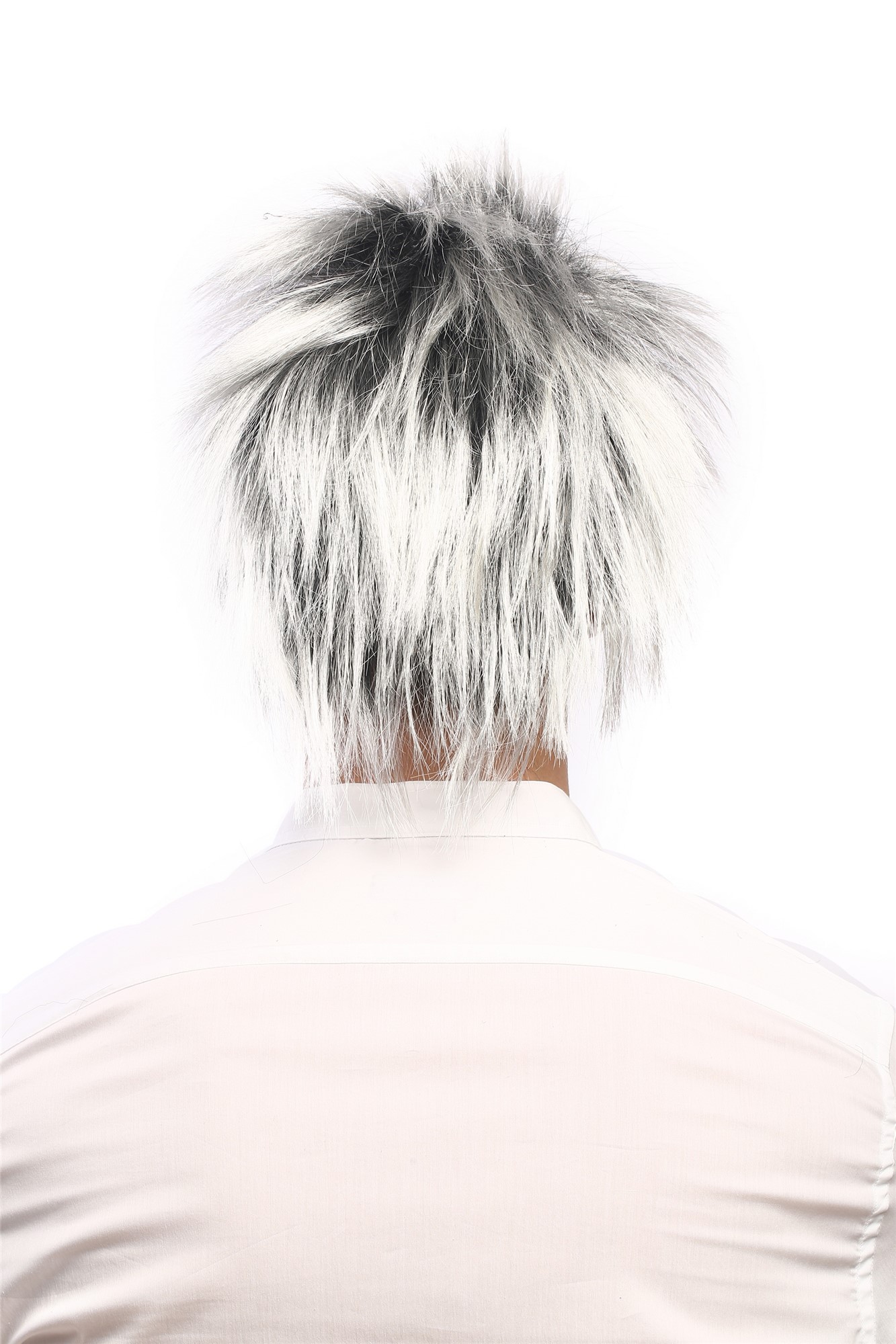 günstige Party Perücke, Perücke 80er Pop Wave Punk Schwarz Weißblond 60287-P103T613, Ansicht 3, WIG ME UP: Ihr Perücken Online Shop wellige Party Perücke Schwarz,Blond kurze Haare für Herren