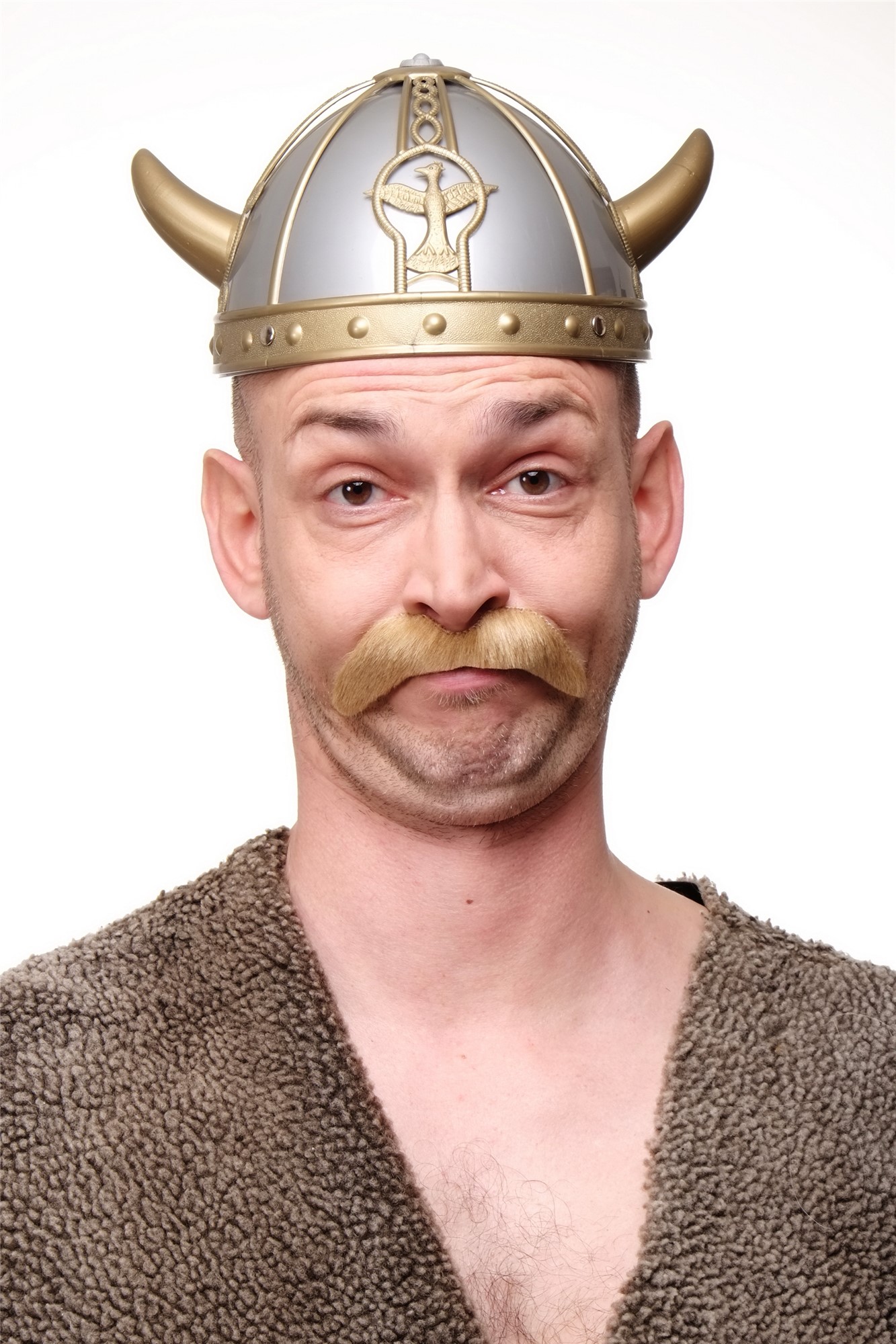 False fake beard mustache brown light brown Halloween Carnival MM-85, view 3, WIG ME UP: Your Perücken Online Shop Party Wig, Men, Brown