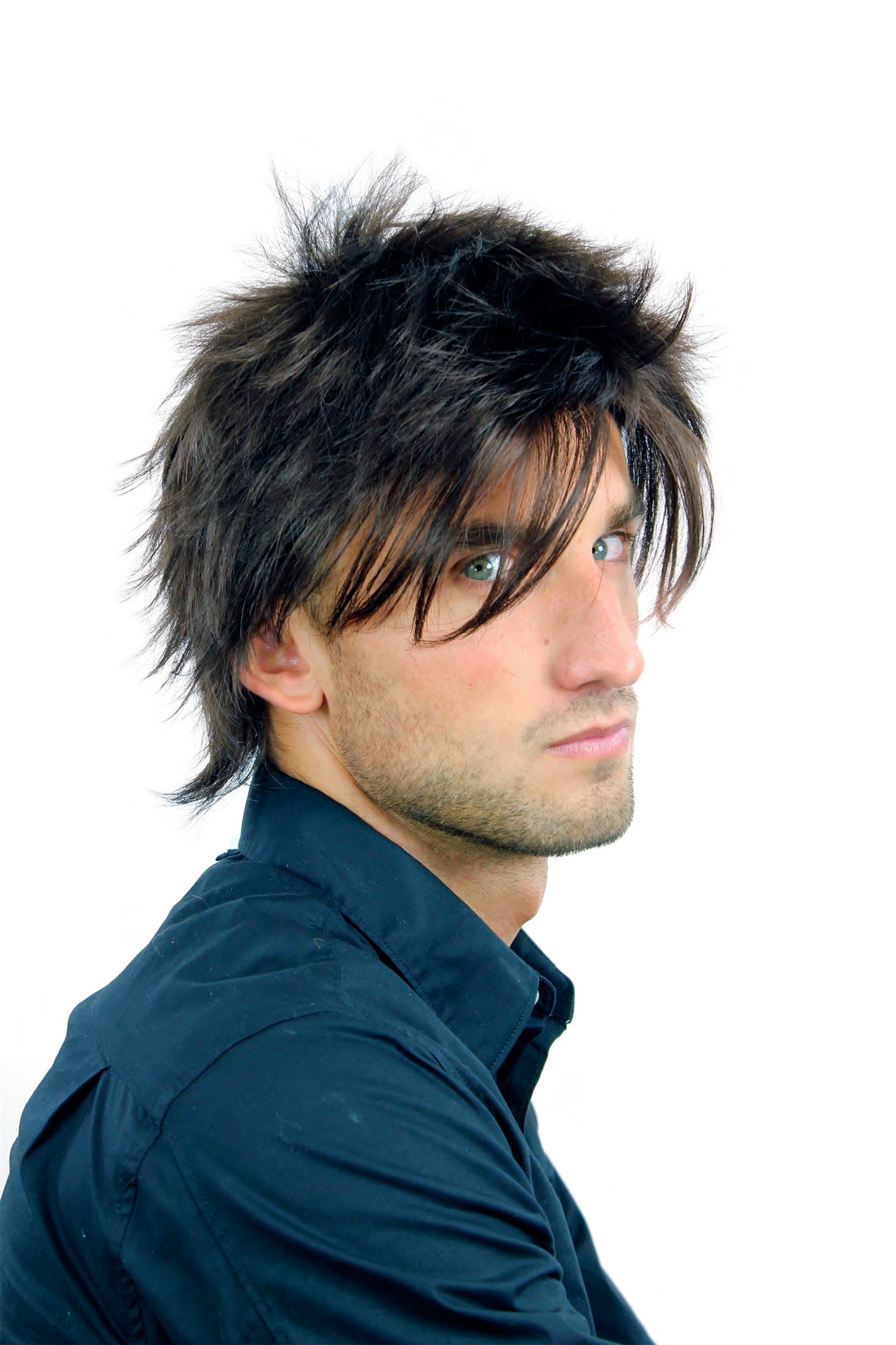 WL-2360-4 Men Gents  Wig WILD ONE juvenile youthful look short teased spiky dark brown, view 2, WIG ME UP: Your Perücken Online Shop Quality Wigs, Men, Brown, wavy, short