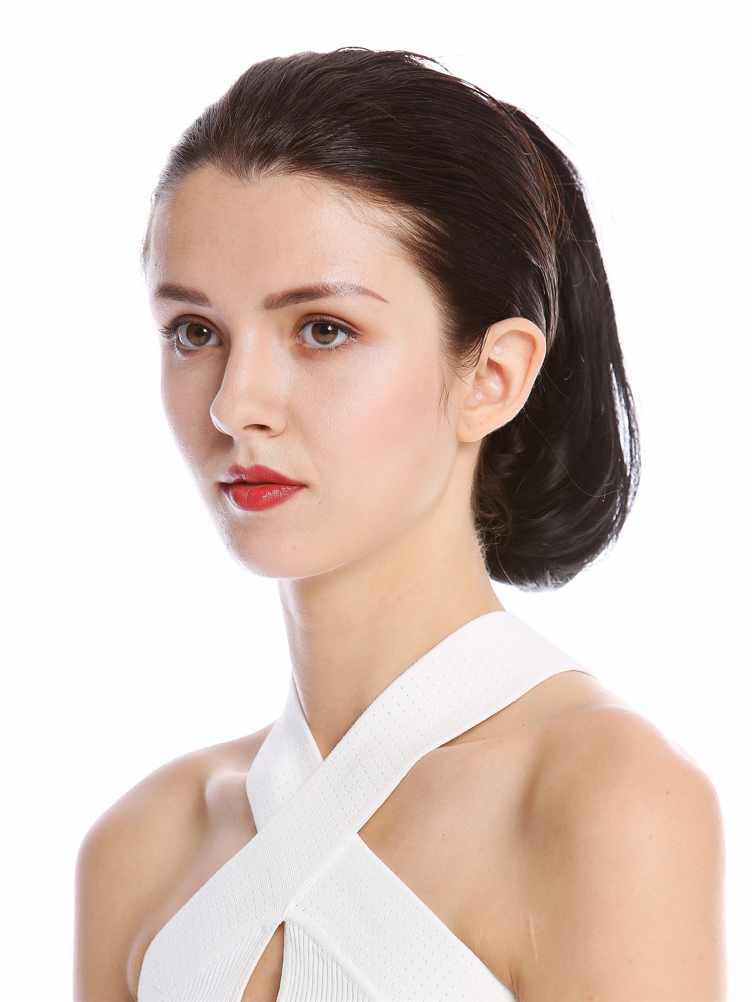 Ponytail Hairpiece Extensions short straight smooth but voluminous black 10" 622, view 3, WIG ME UP: Your Perücken Online Shop Ponytails, Black, wavy, short