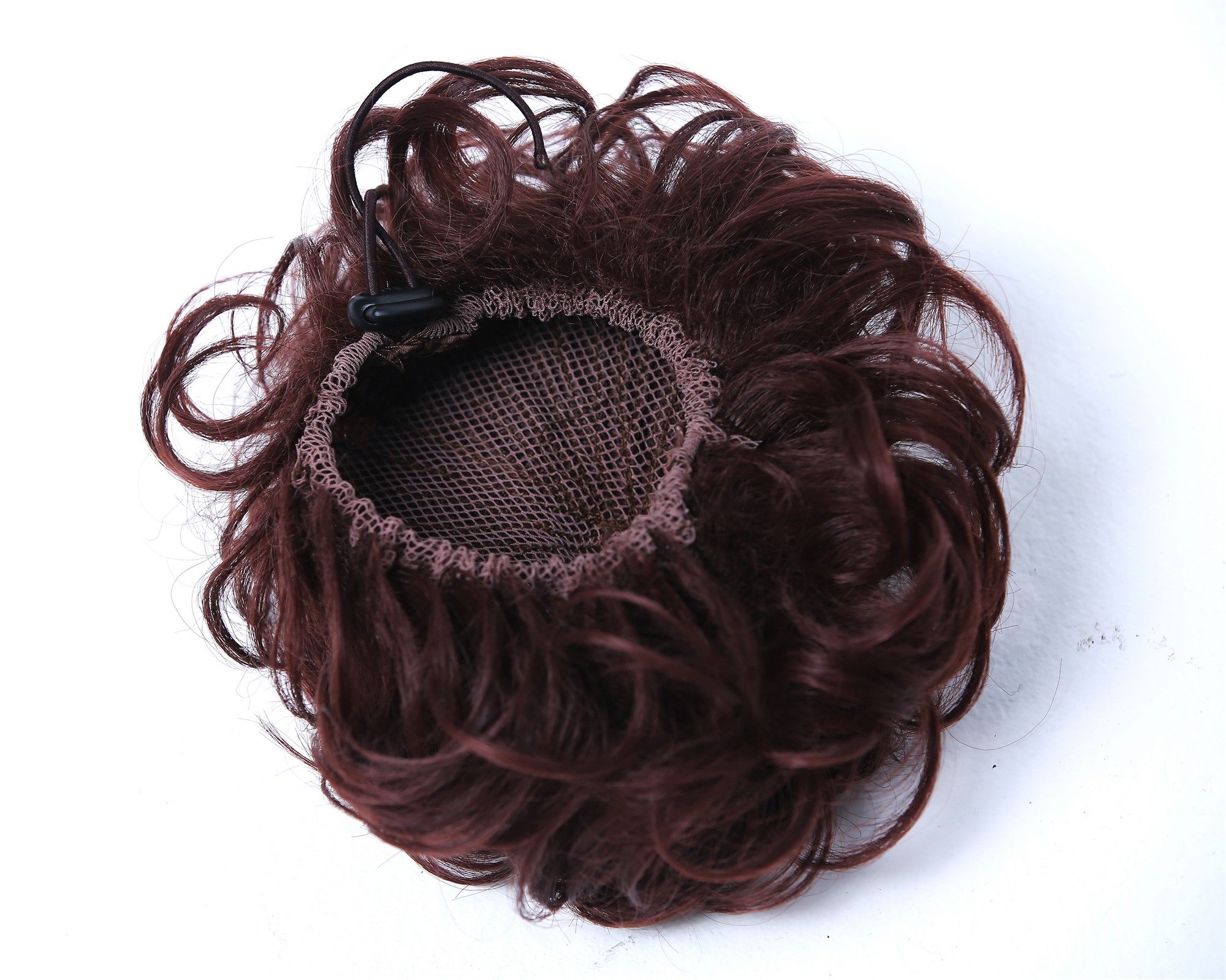 Haarteil Haarnest Haarrose voluminös lockig Rotbraun TYP-260-33, Ansicht 5, WIG ME UP: Ihr Perücken Online Shop lockiger Dutt Haarteil Mahagonibraun