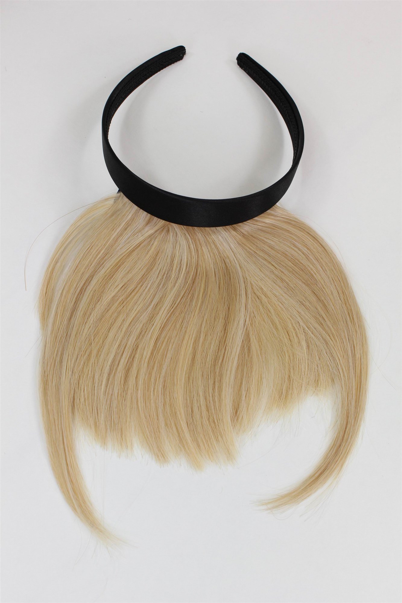 Hair Piece Clip in Bangs Fringe with hair circlet long framing strands HIGH  synthetic BLOND, view 4, WIG ME UP: Your Perücken Online Shop Clip-In Bang, light blonde, straight, short