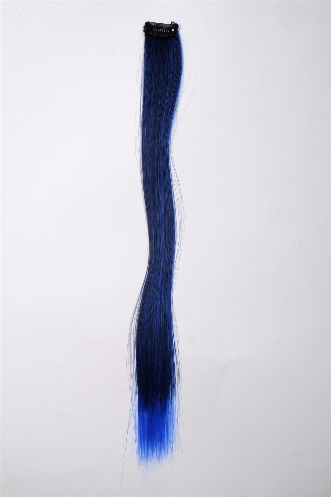 glatte Extensions Blau-Schwarz-Mix Schwarzblau 45 cm lang