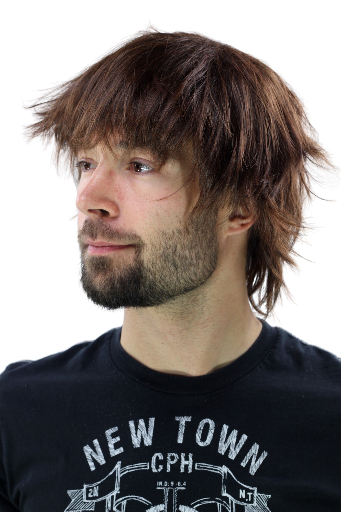 hochwertige Qualitätsperücken, Perücke natürlich brünett kurz YZF-N4272-M230, Vorderansicht, WIG ME UP: Ihr Perücken Online Shop glatte Tressen-Perücke Braun kurze Haare für Herren