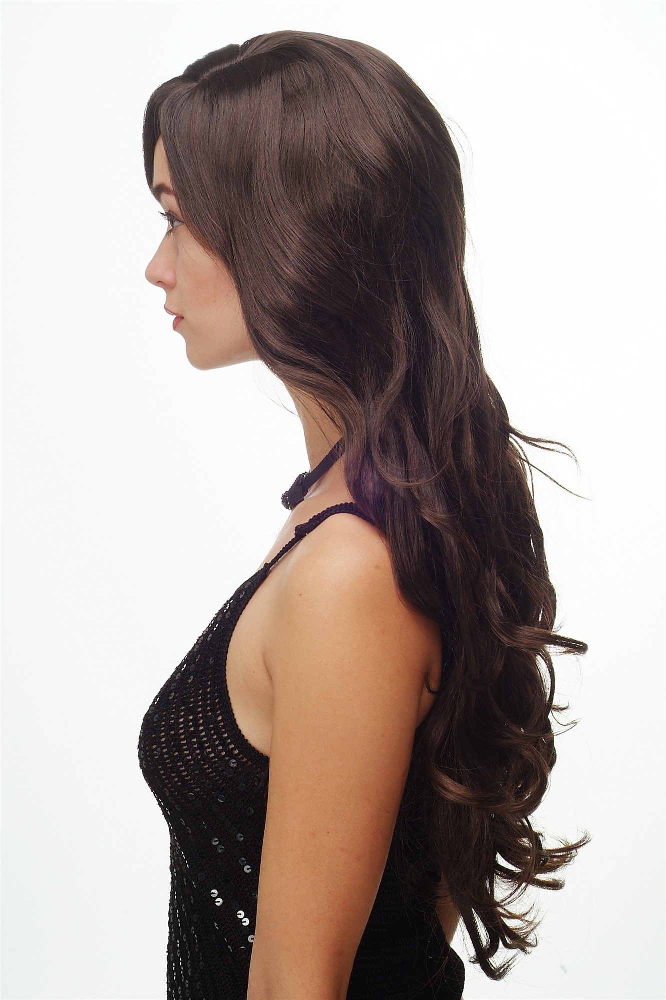 hochwertige Qualitätsperücken, Perücke lang wallendes Haar wellig leicht lockig Dunkelbraun-Mittelbraun 9204S-4T8, Ansicht 2, WIG ME UP: Ihr Perücken Online Shop lockige Tressen-Perücke mit Kopfhaut-Imitat Dunkelbraun-Mittel-Aschbraun lange Haare für Damen