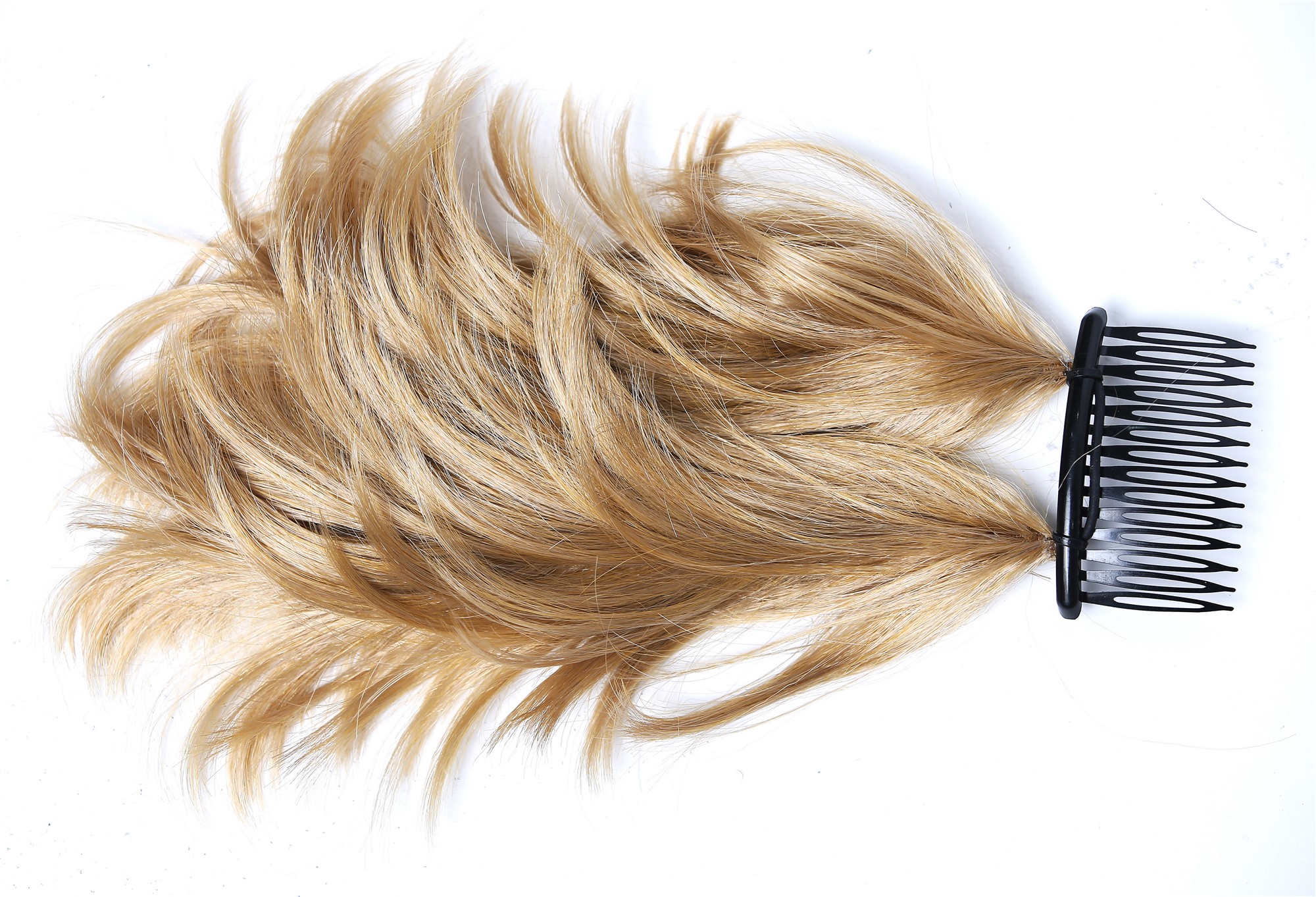 Hairpiece ponytail extension comb short wavy very light golden blonde JL-3135 , view 4, WIG ME UP: Your Perücken Online Shop Ponytails, golden blonde, wavy, short