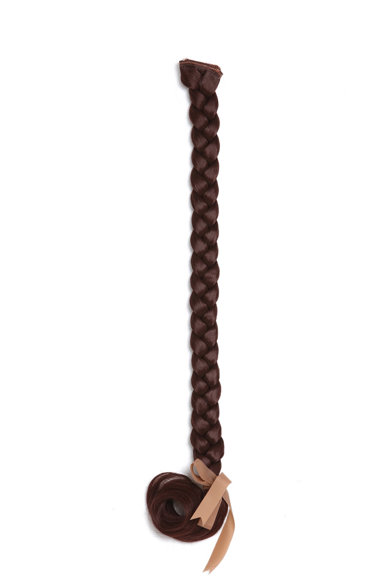 hochwertiger Geflochtener Zopf Flechtzopf mit Clip lang Mahagoni Rotbraun SA101-33, Ansicht 5, WIG ME UP: Ihr Perücken Online Shop geflochtenes Zopf-Haarteil Mahagonibraun 50 cm lang