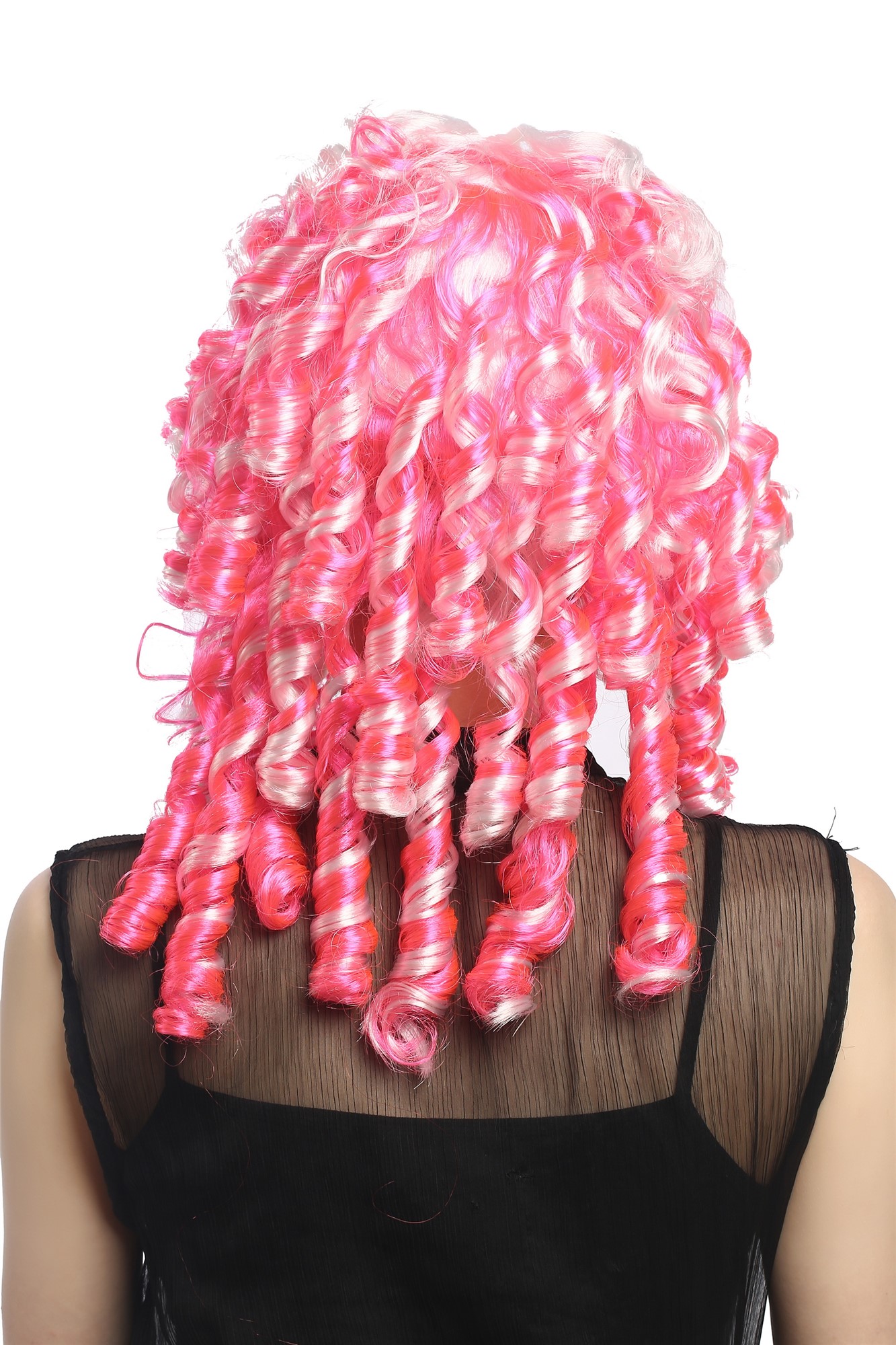 günstige Party Perücke, Perücke Spirallocken Barock Lolita Pink Weiß 91044-ZAC5-ZA62, Ansicht 3, WIG ME UP: Ihr Perücken Online Shop lockige Party Perücke Rosa,Weiß schulterlange Haare für Damen