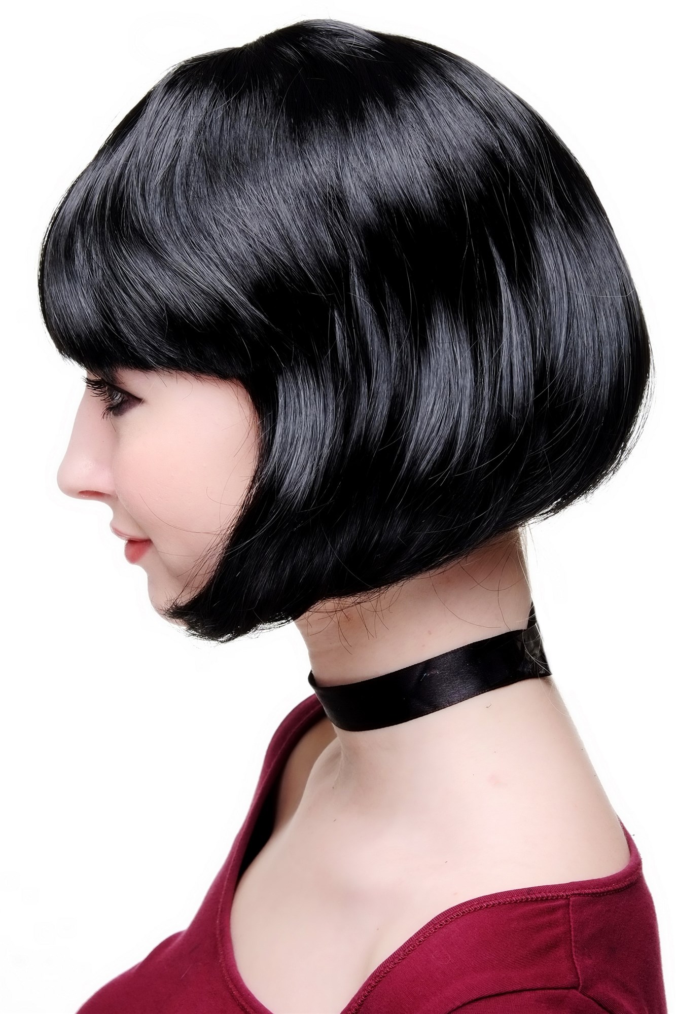 Party Halloween Disco lady women wig Bob fringe bangs short sexy black PW0114, view 3, WIG ME UP: Your Perücken Online Shop Party Wig, Ladies, Black, straight, short